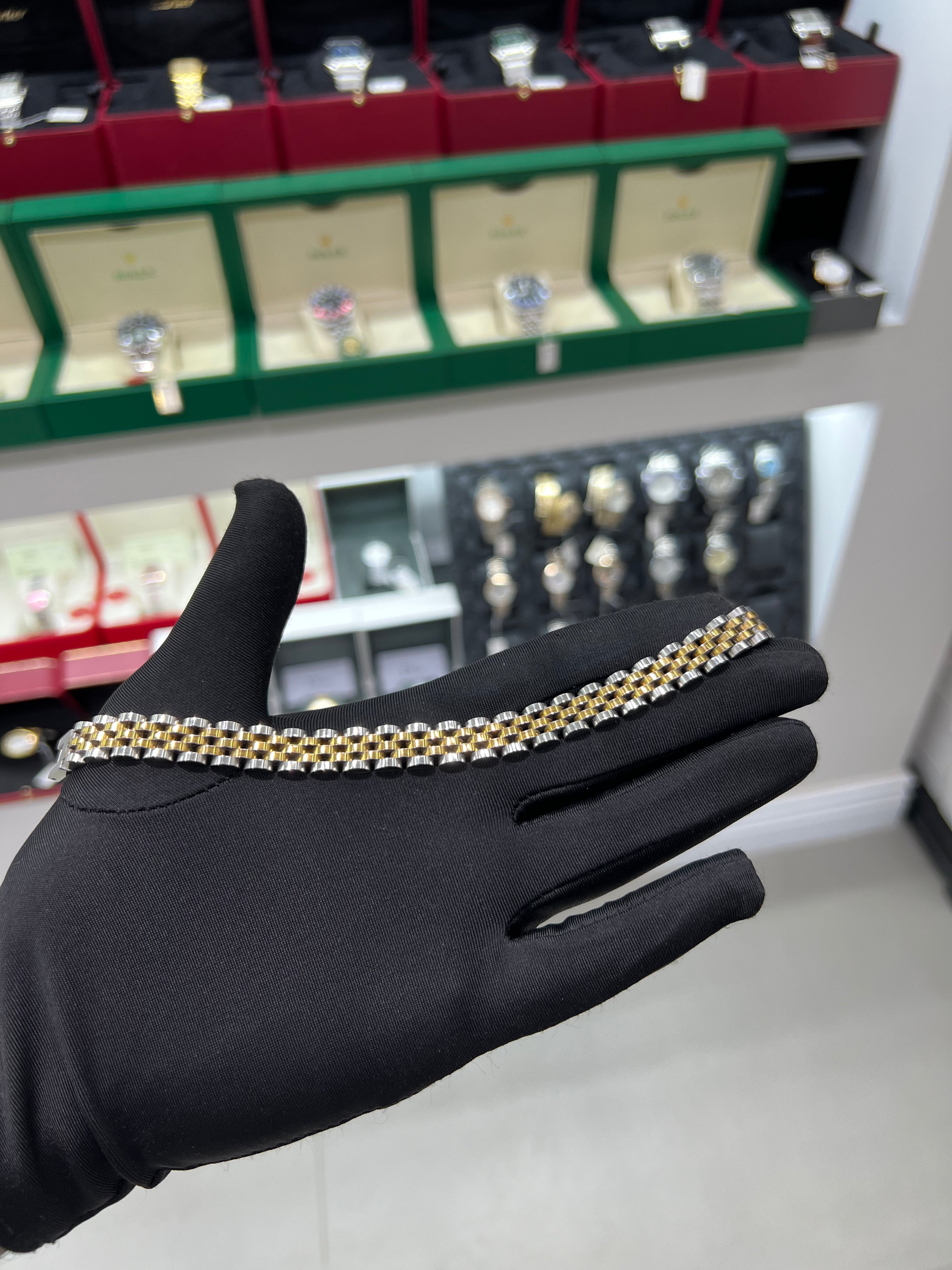 سوار رولكس عريض مطعم بلونين