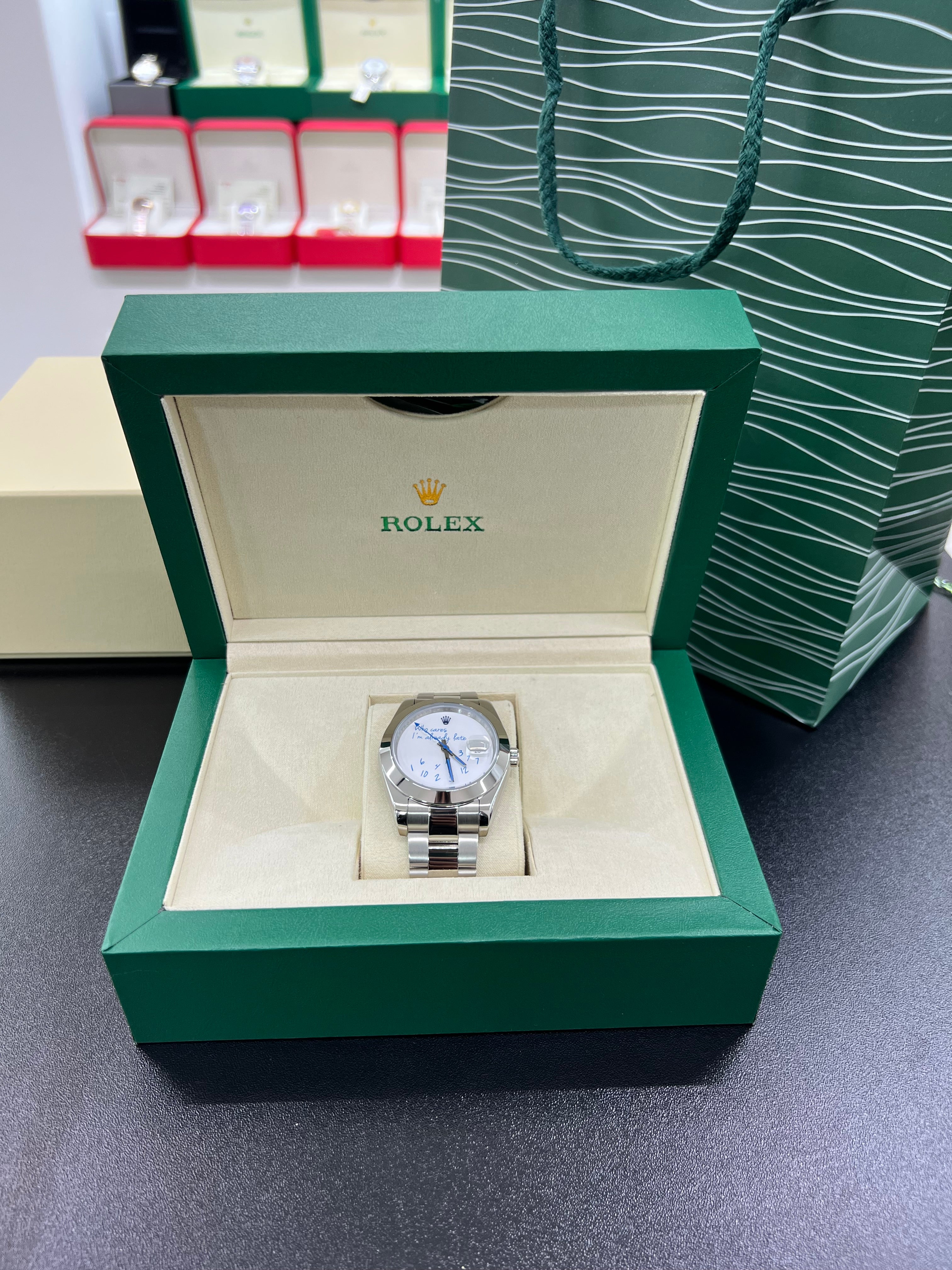 Who cares blue stainless steel 41mm￼