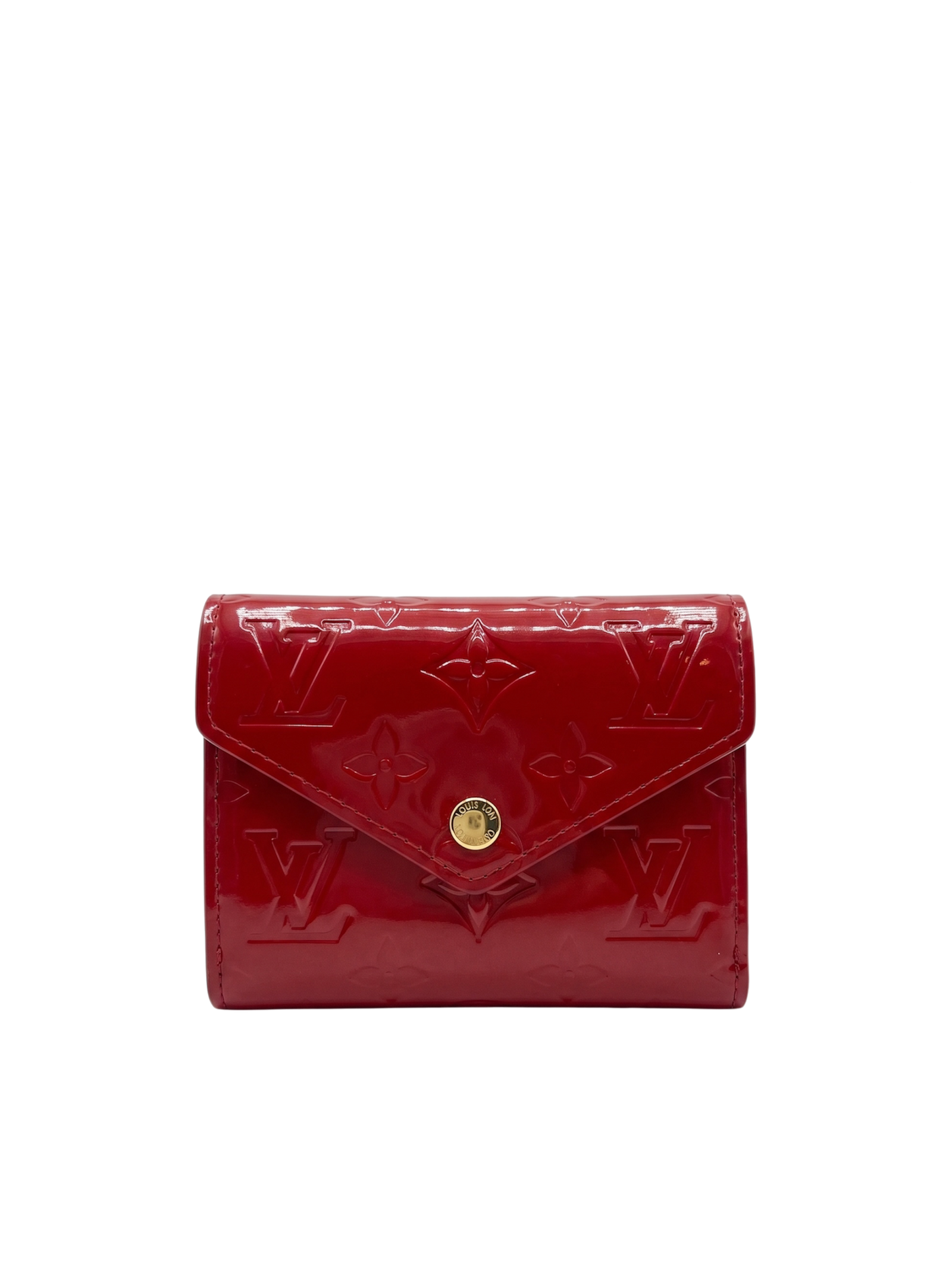 محفظة فيكتورين جلد لامع أحمر Victorine Patent Wallet Red
