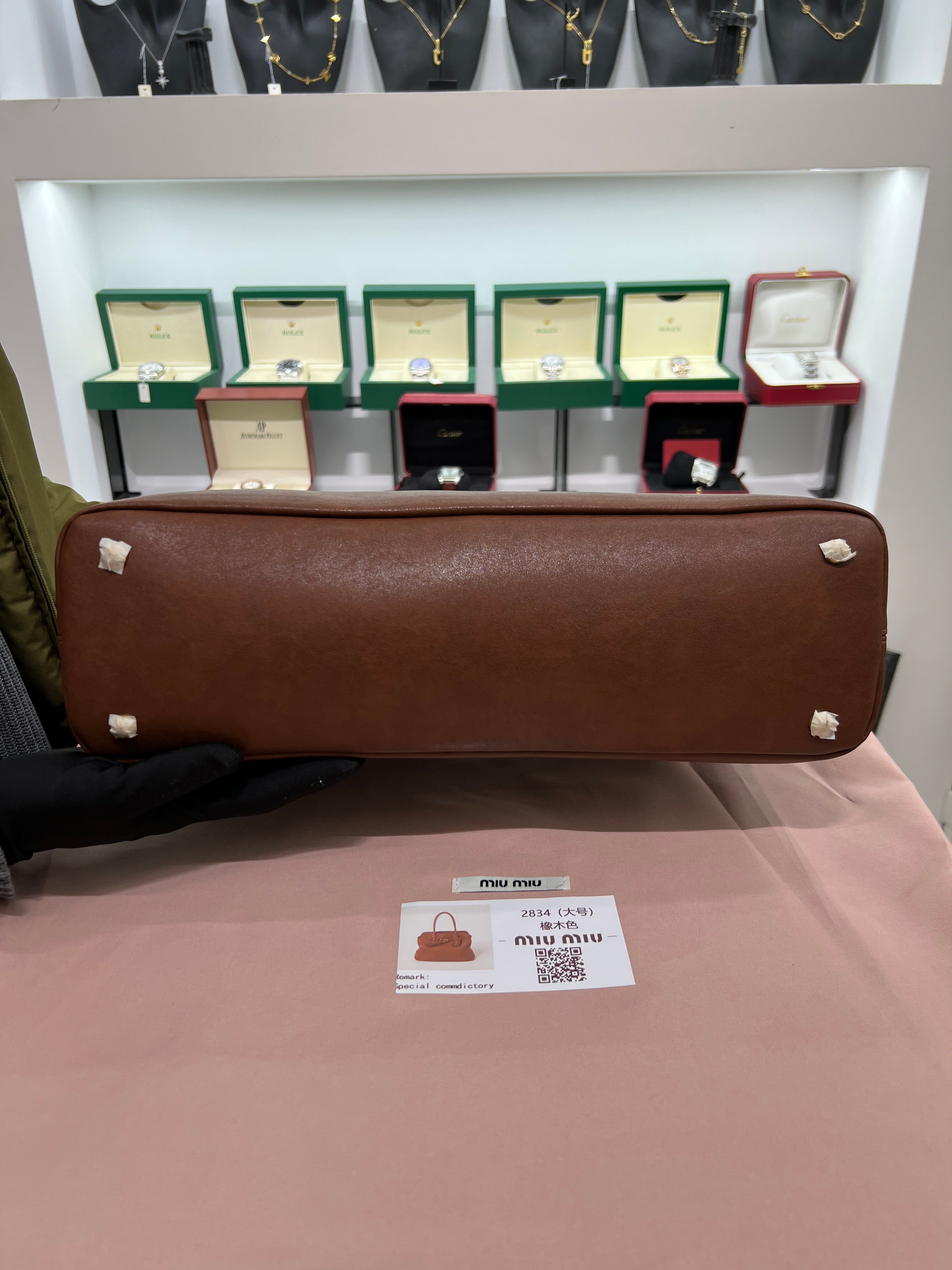 Archive Leather Top-Handle Cognac Brown Bag