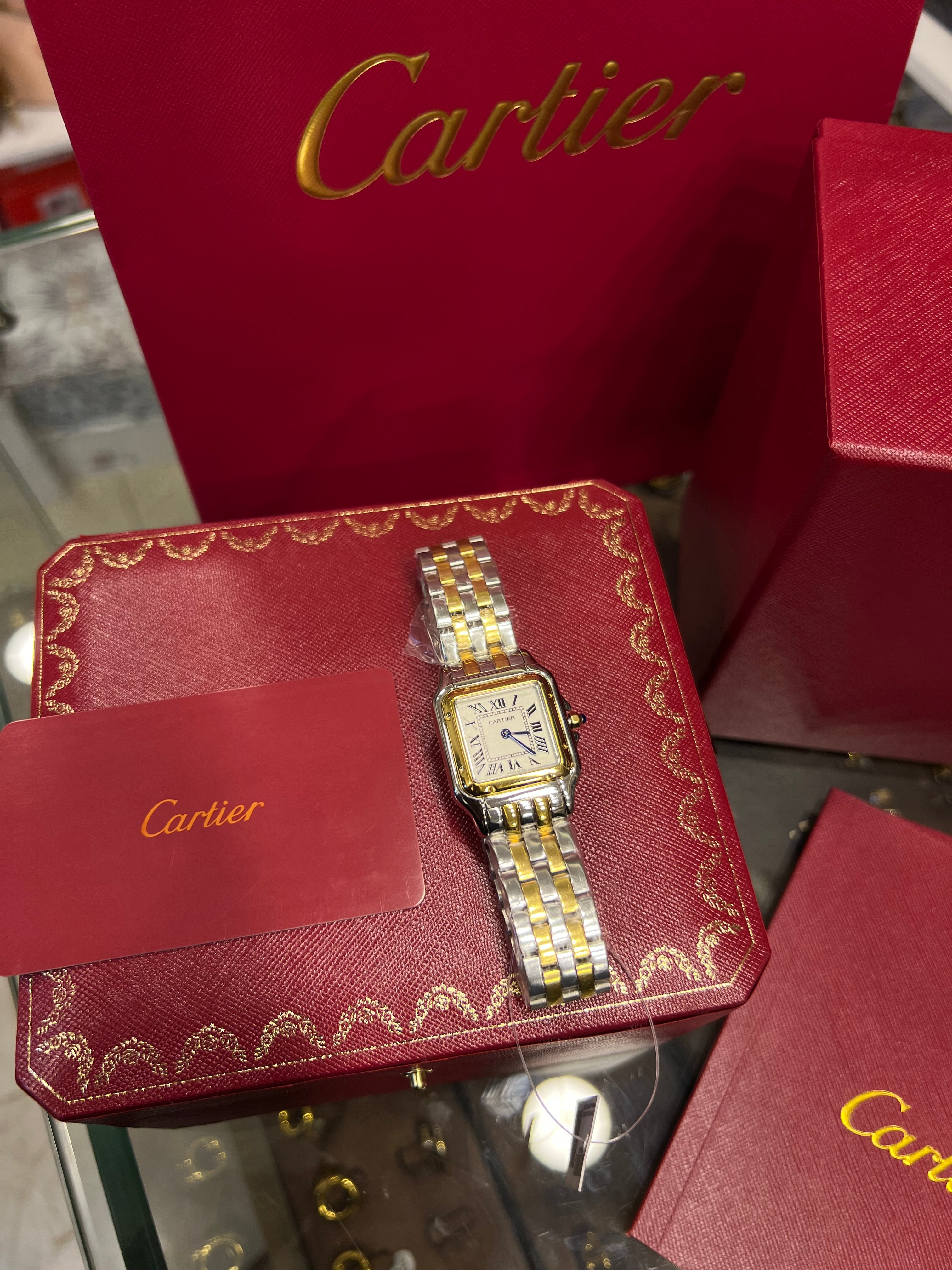 Cartier Panthere watch, silver and gold version