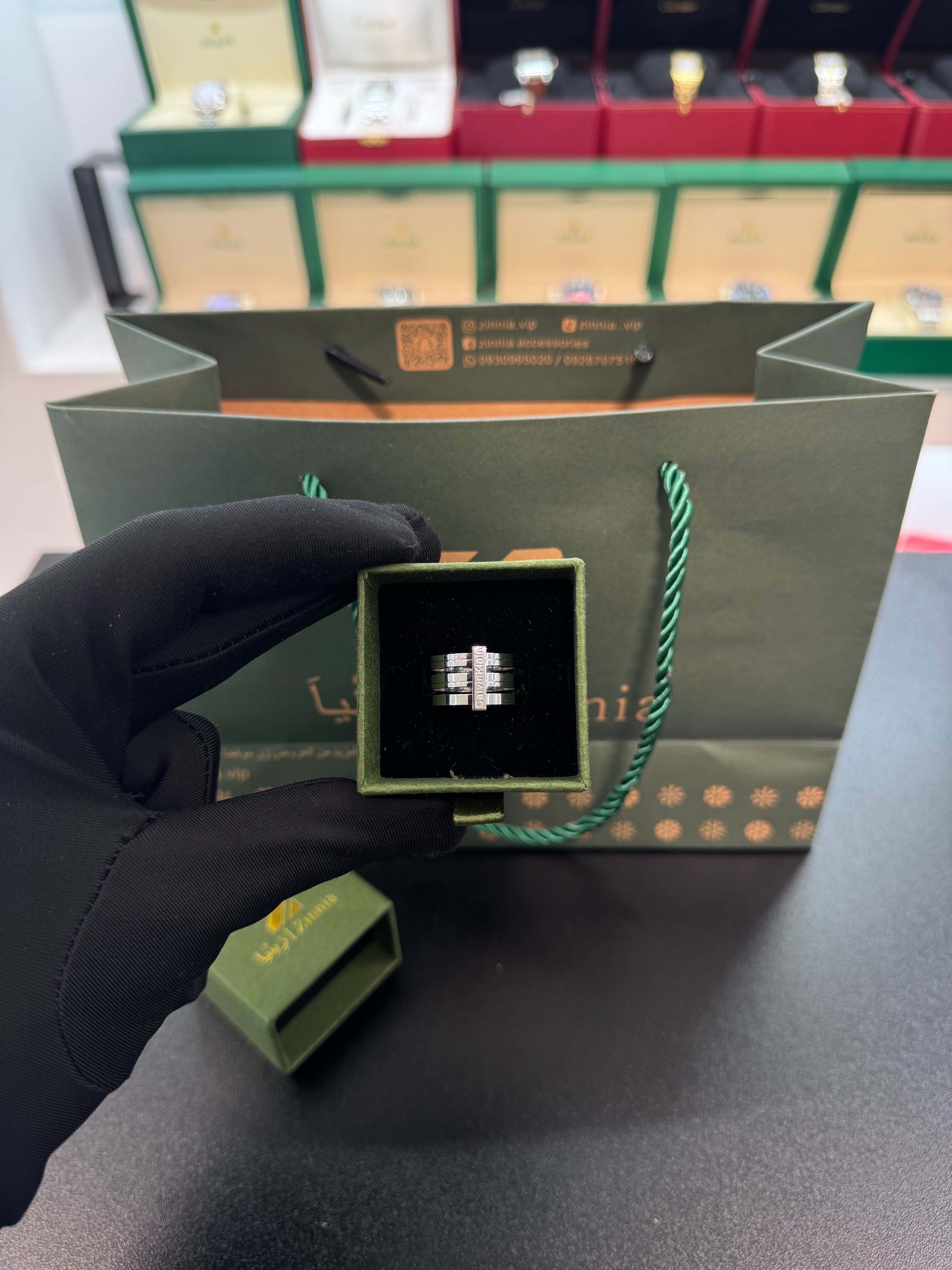 خاتم متعدد الحلقات فضي