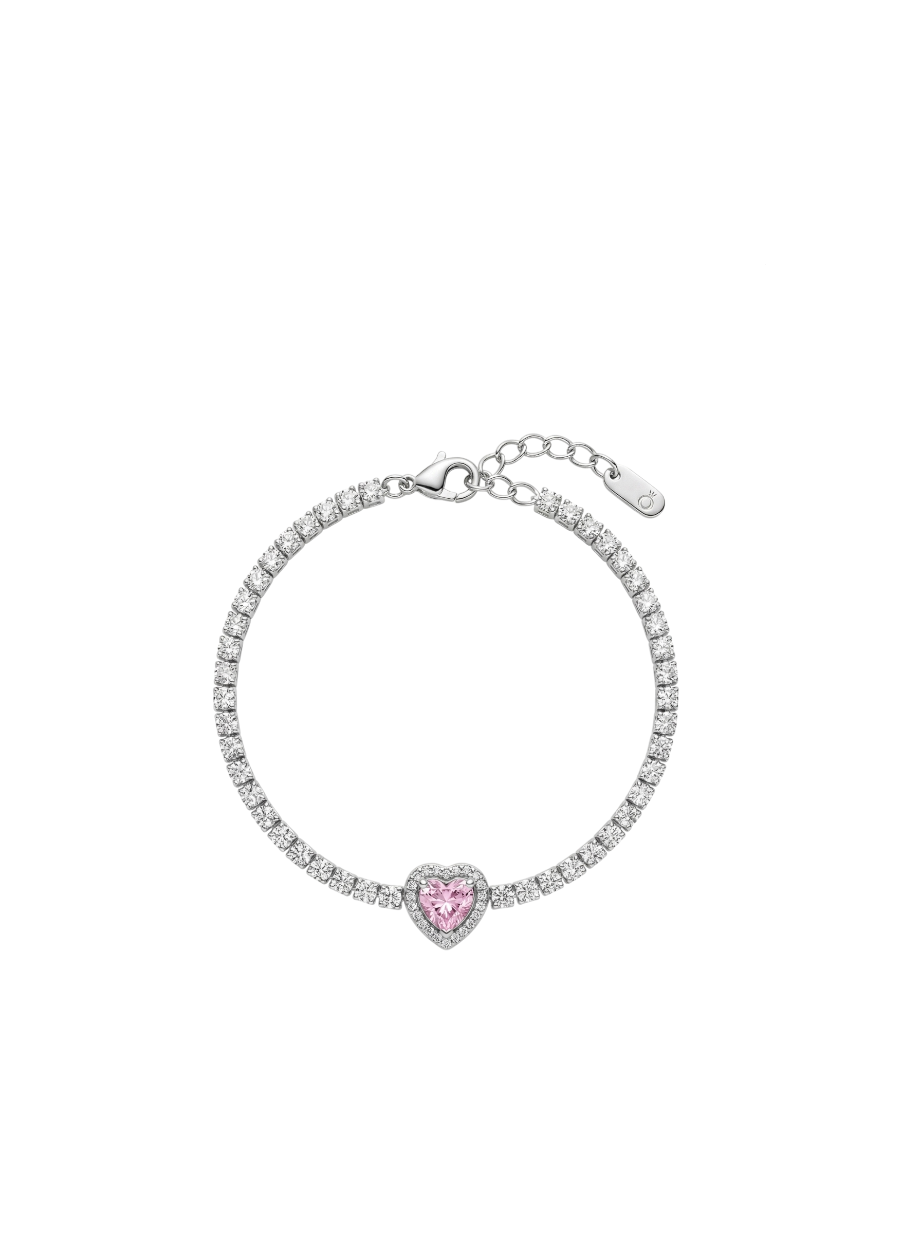 Heart Crystal Tennis Bracelet(rose)