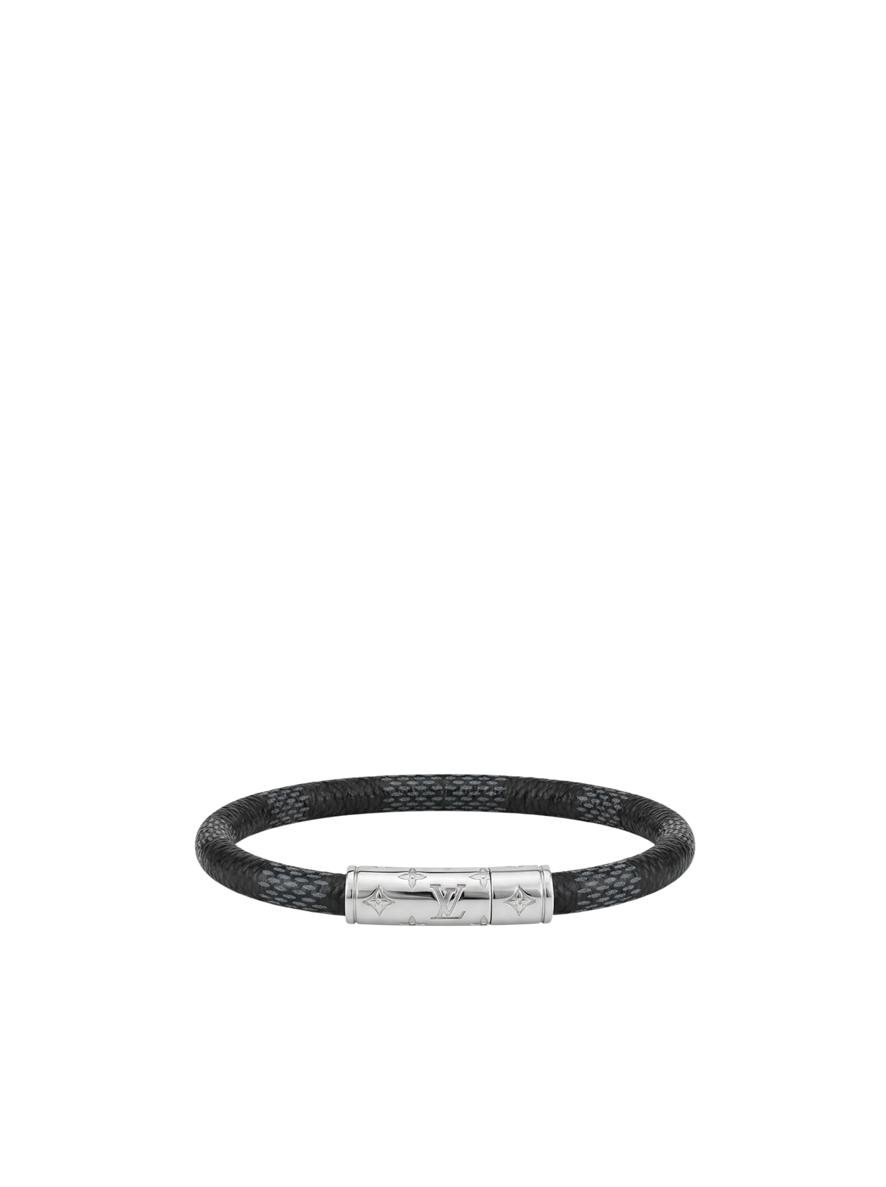 سوار جلد LV ازرق و اسود مقاس 19