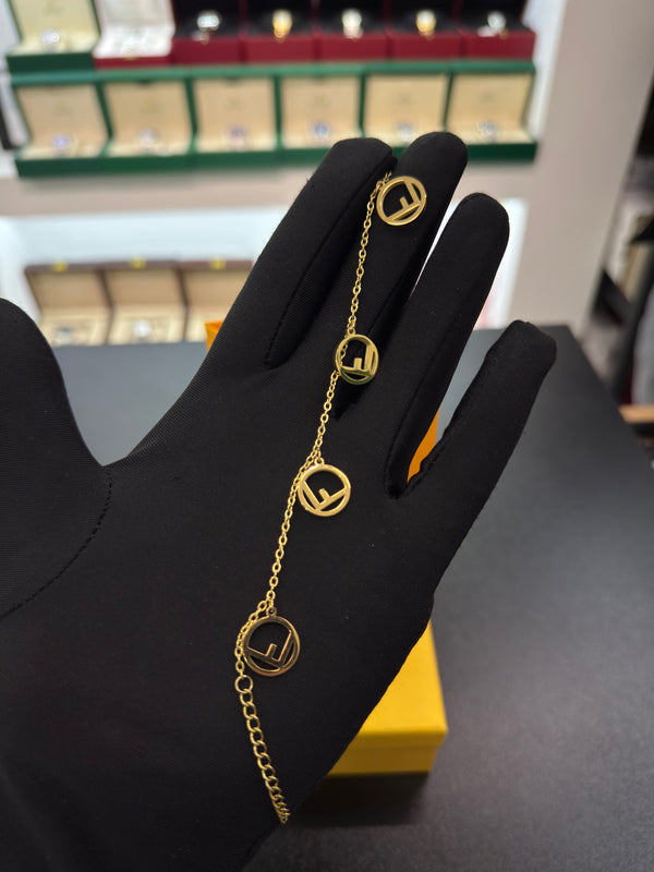 Gold-Tone FF Logo Chain Bracelet