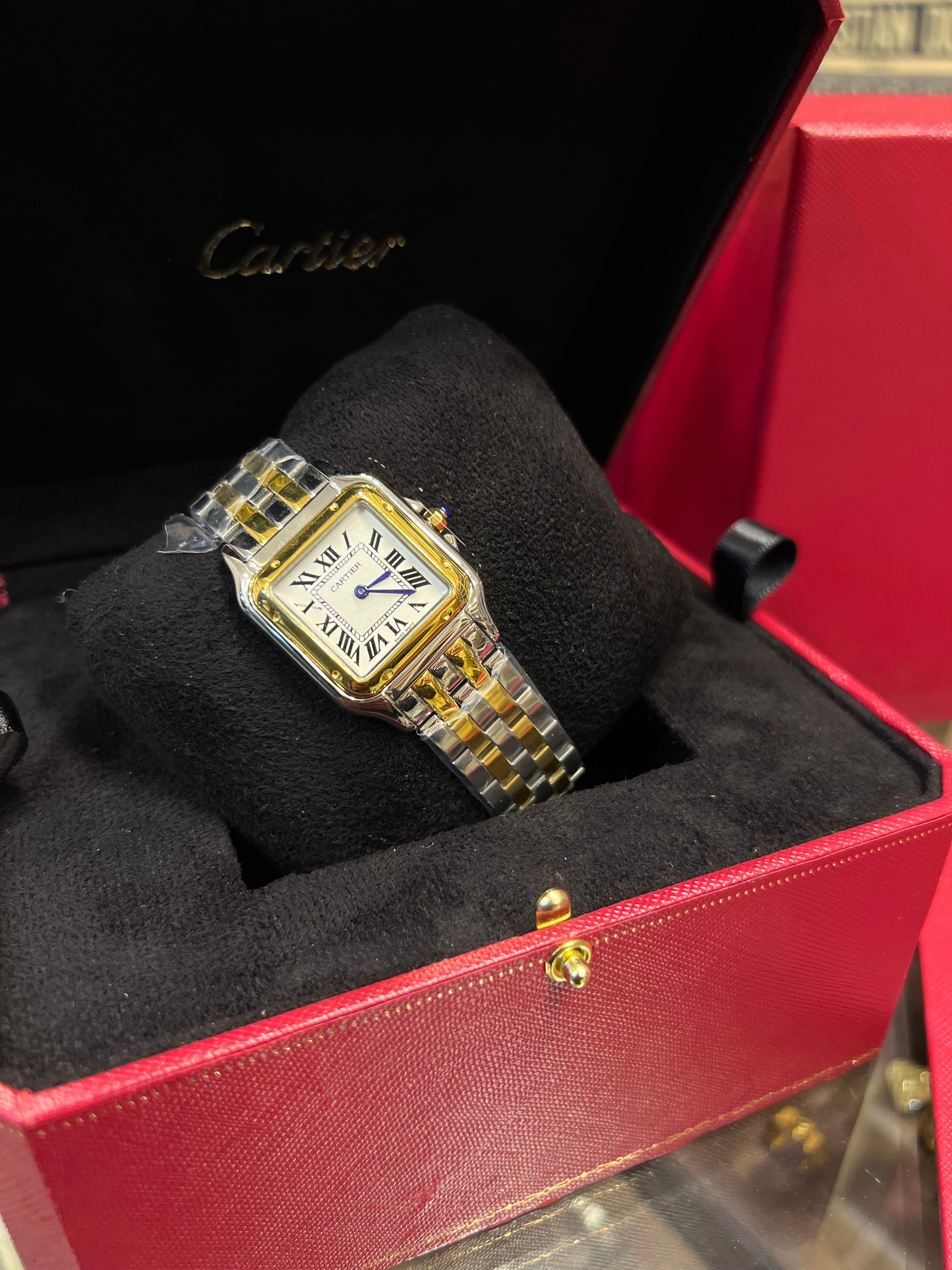 Cartier Panthere watch, silver and gold version