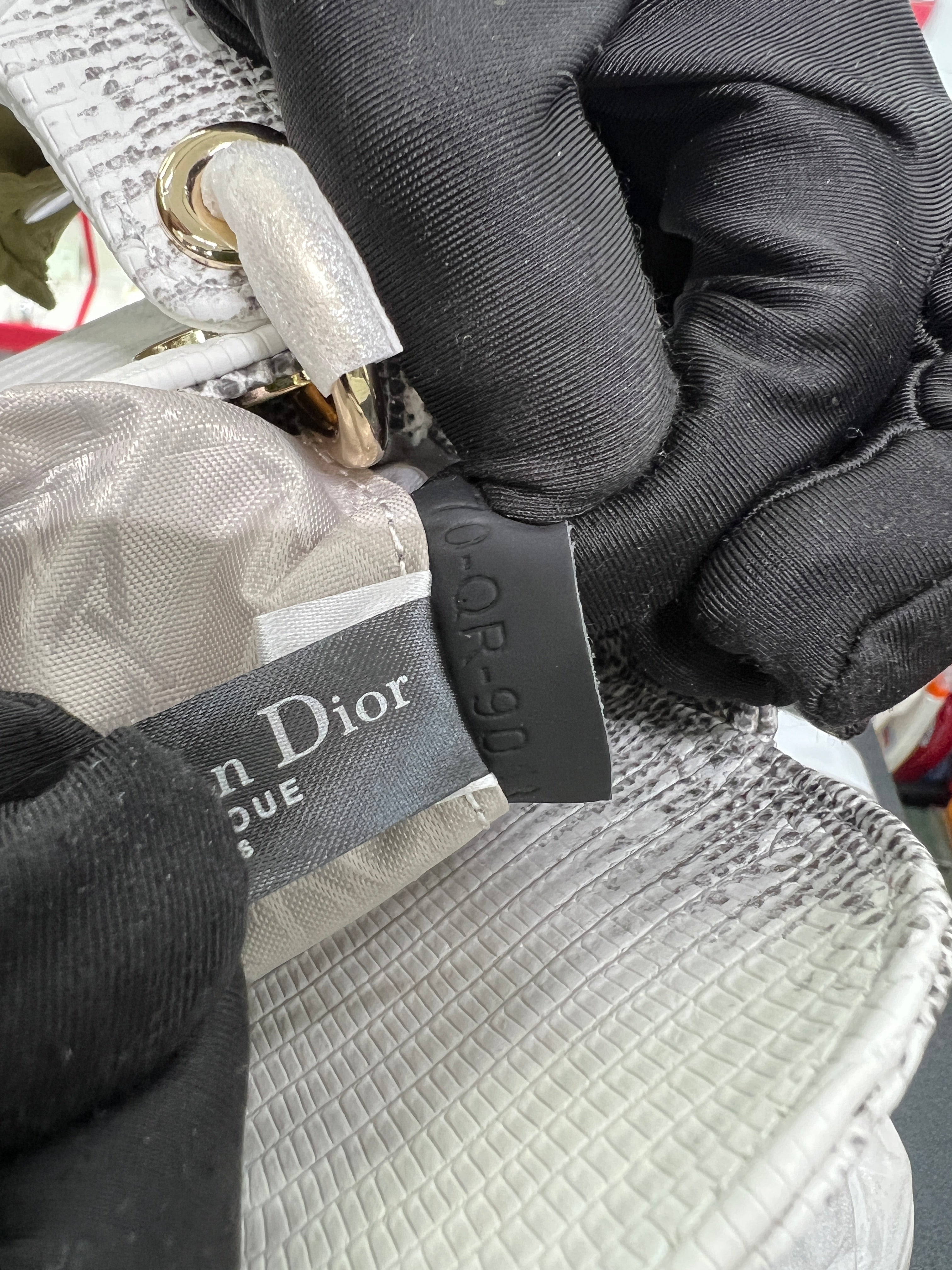 Lady mini Bag in Lizard-Effect Calfskin (Two-Tone)