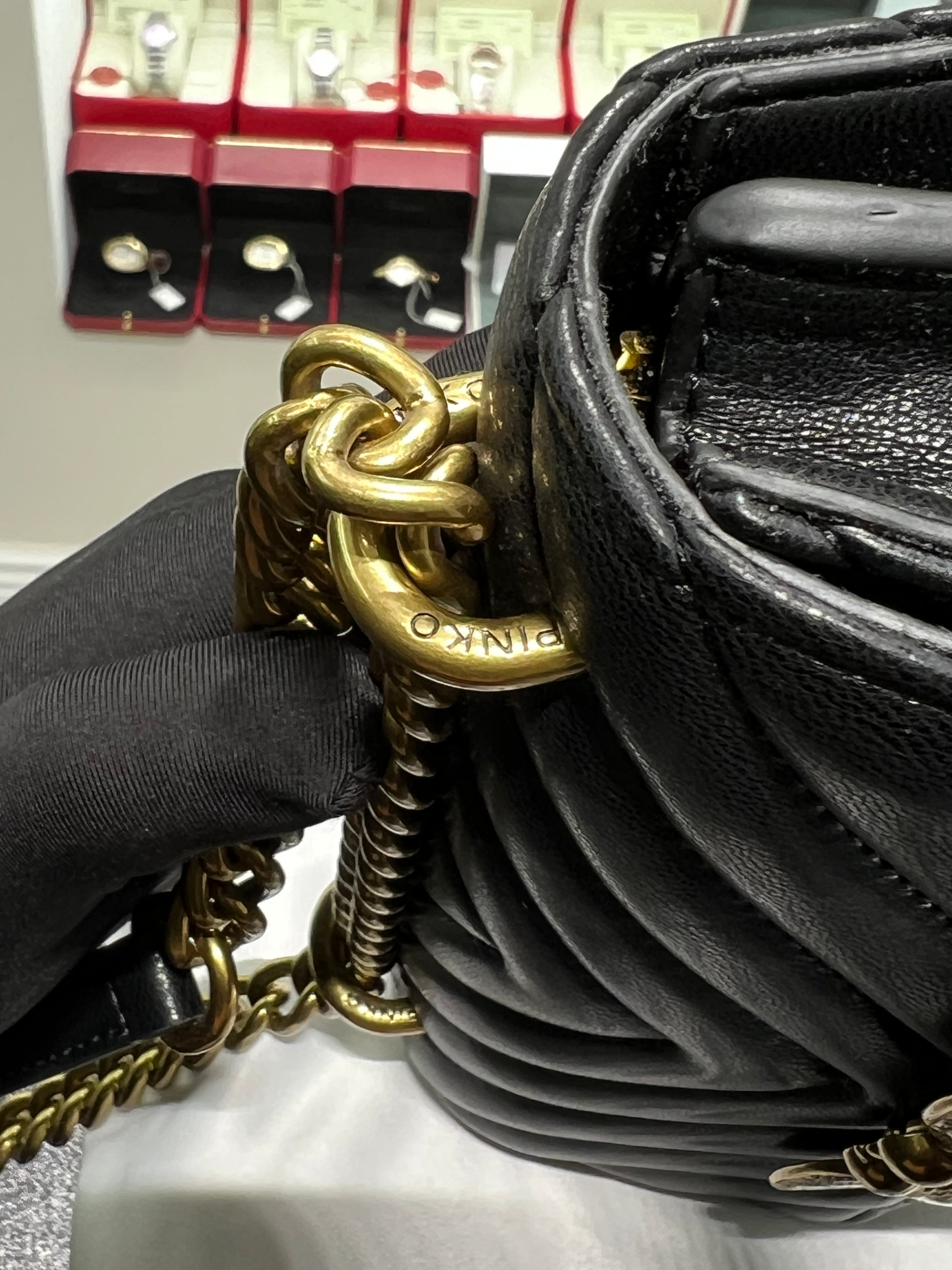 Pinko Mini Love Bag One Chevron