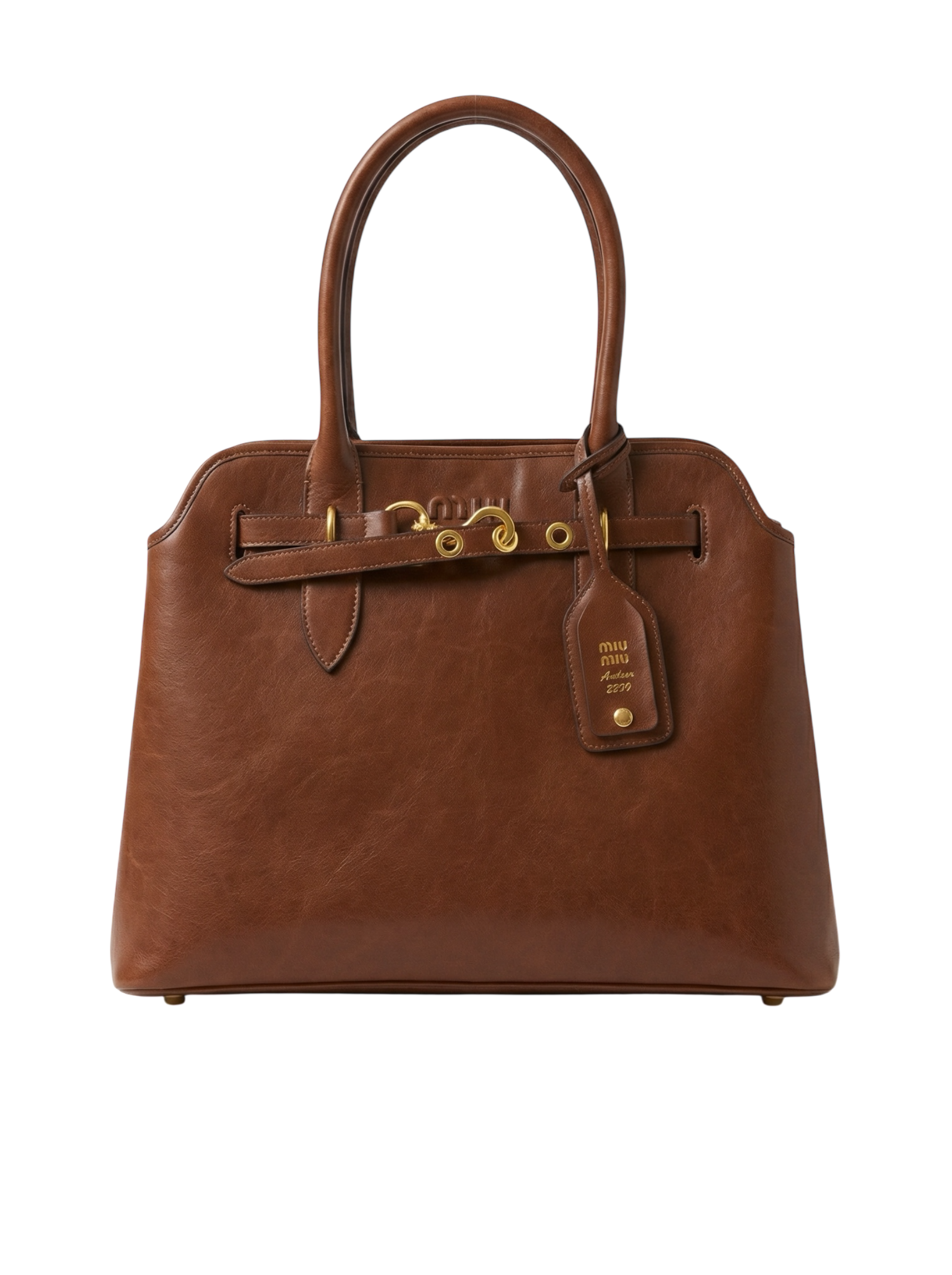 Archive Leather Top-Handle Cognac Brown Bag