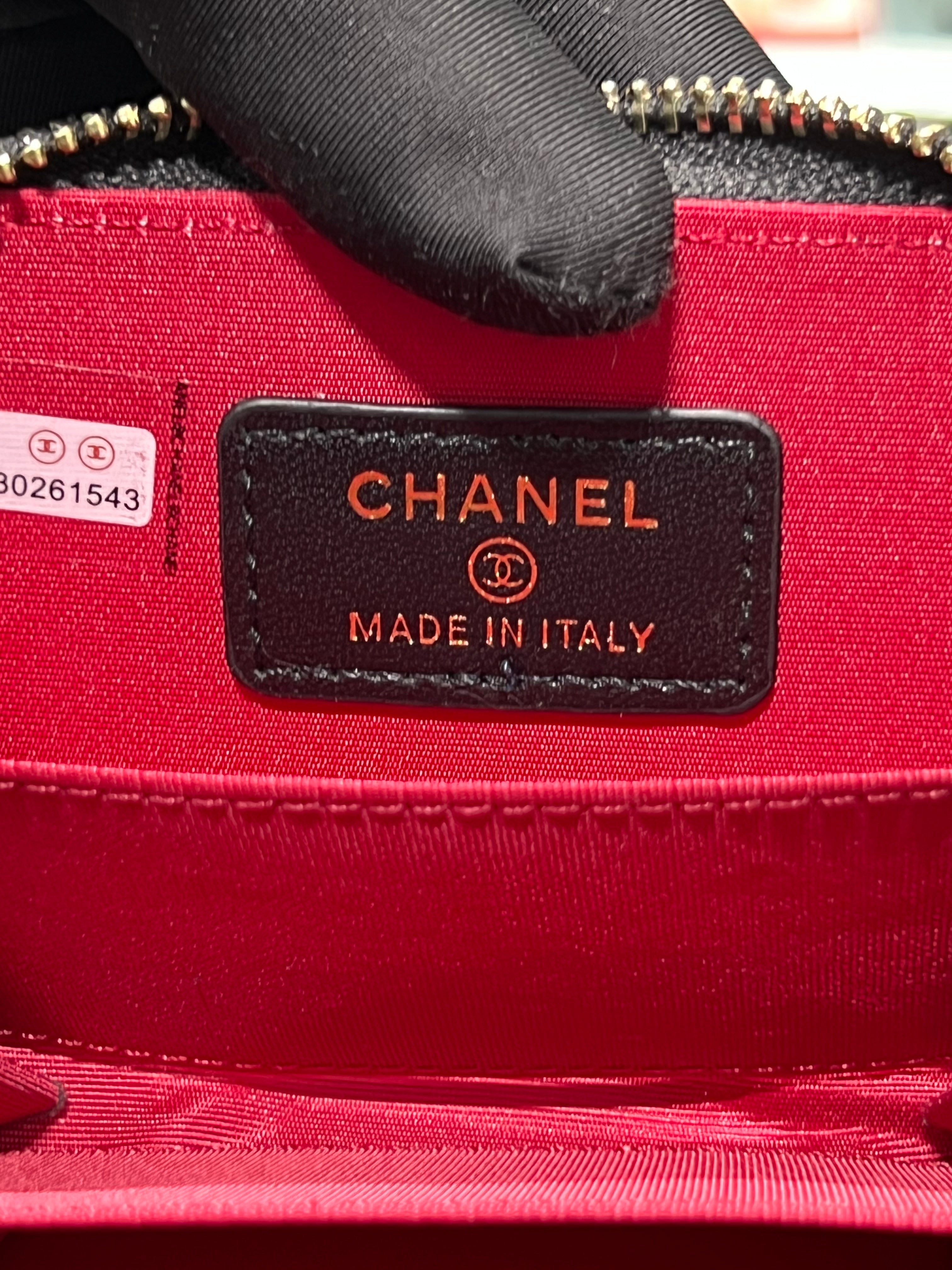 Chanel black leather wallet