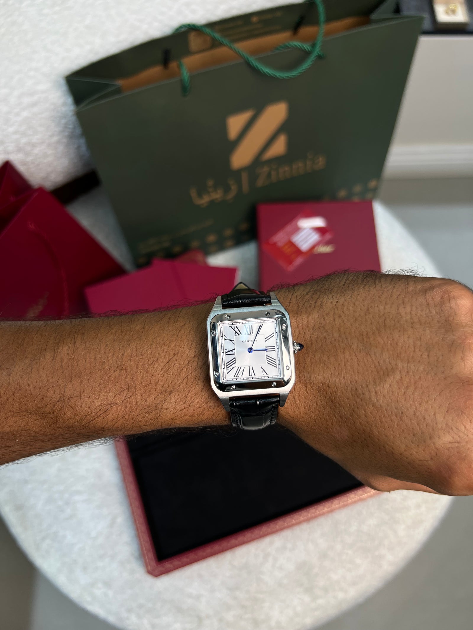 سانتوس دومون ستيل بحزام أسود Santos Dumont Steel Black Strap