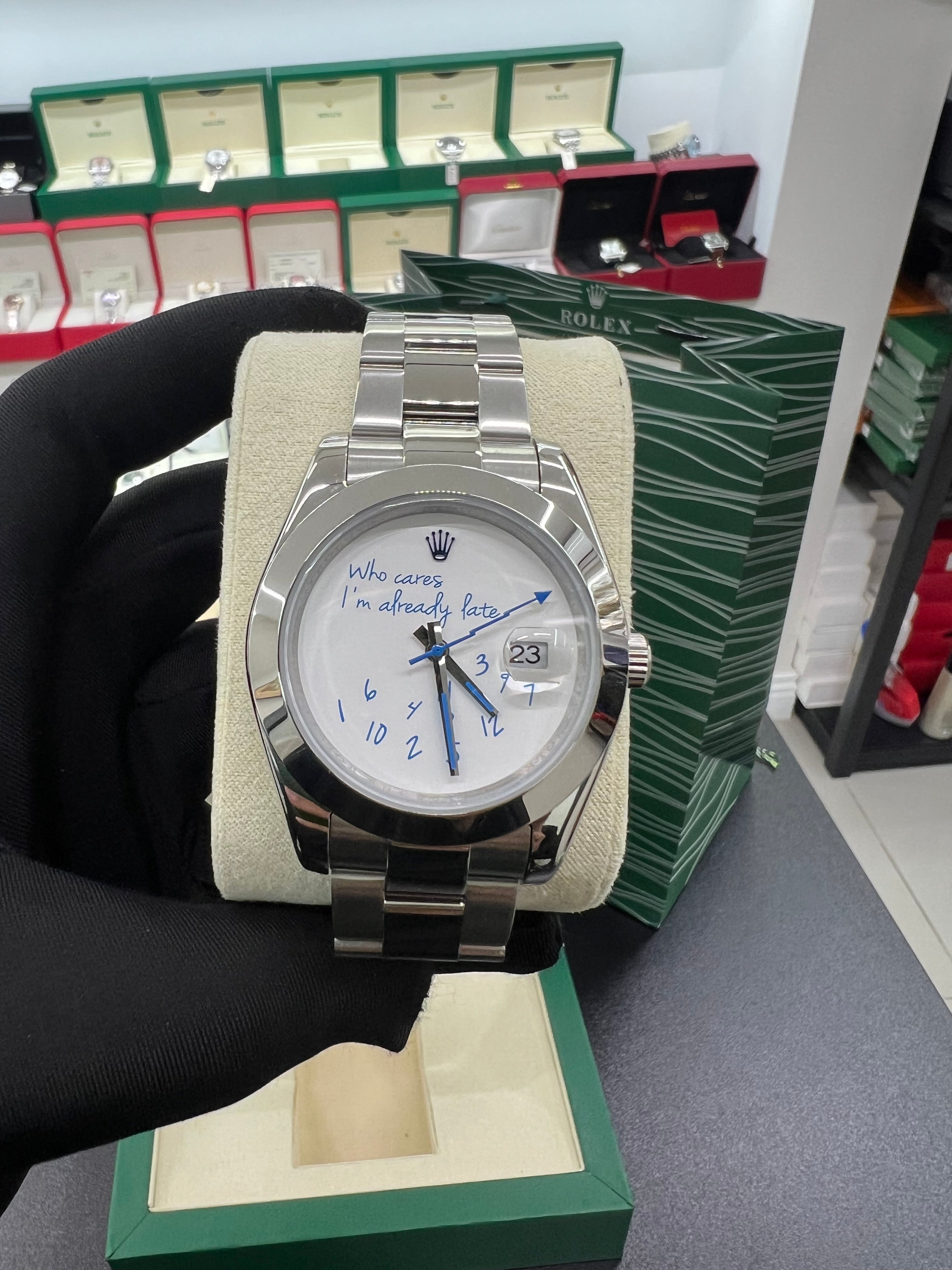 Who cares blue stainless steel 41mm￼