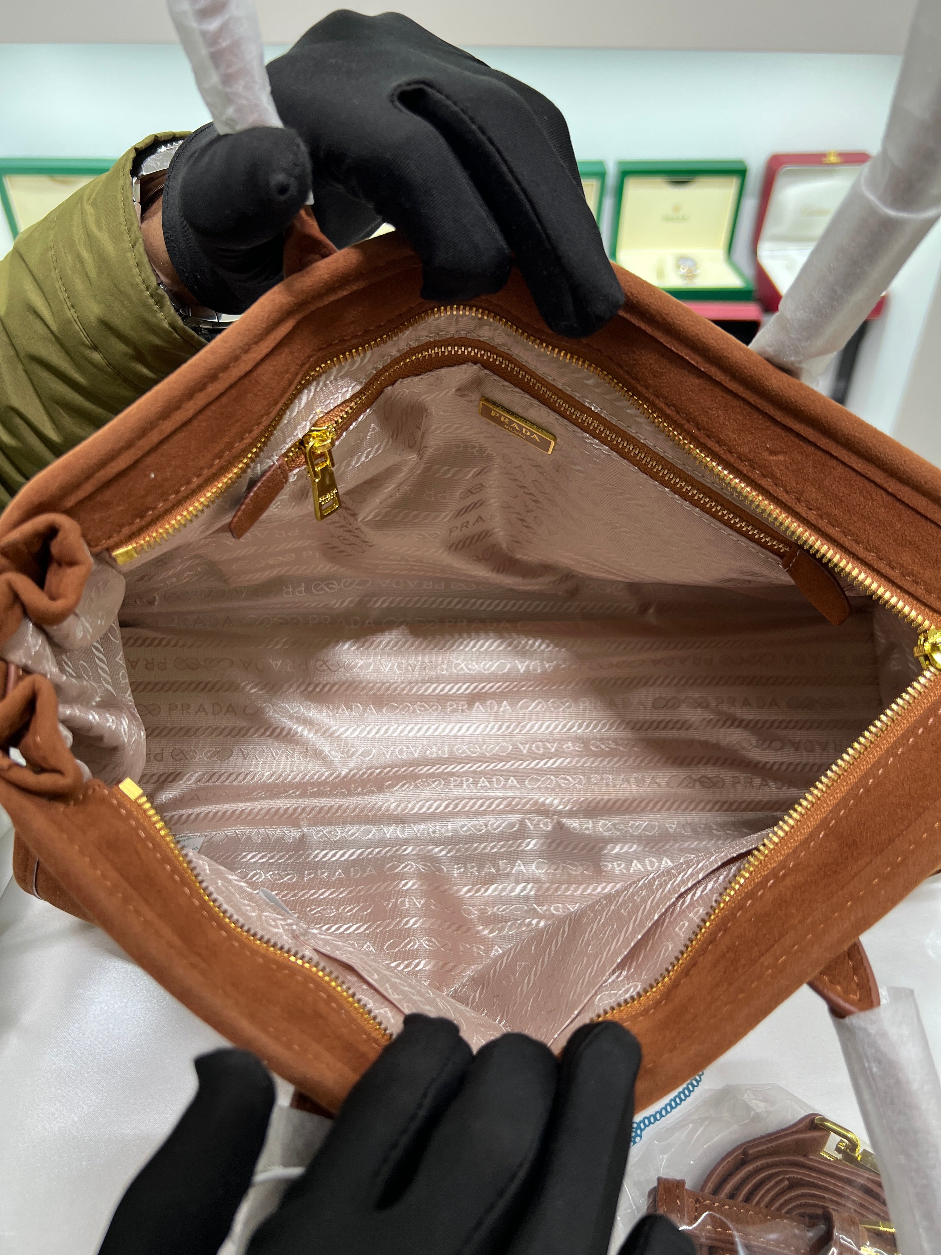 Suede Belted Top-Handle large Bag