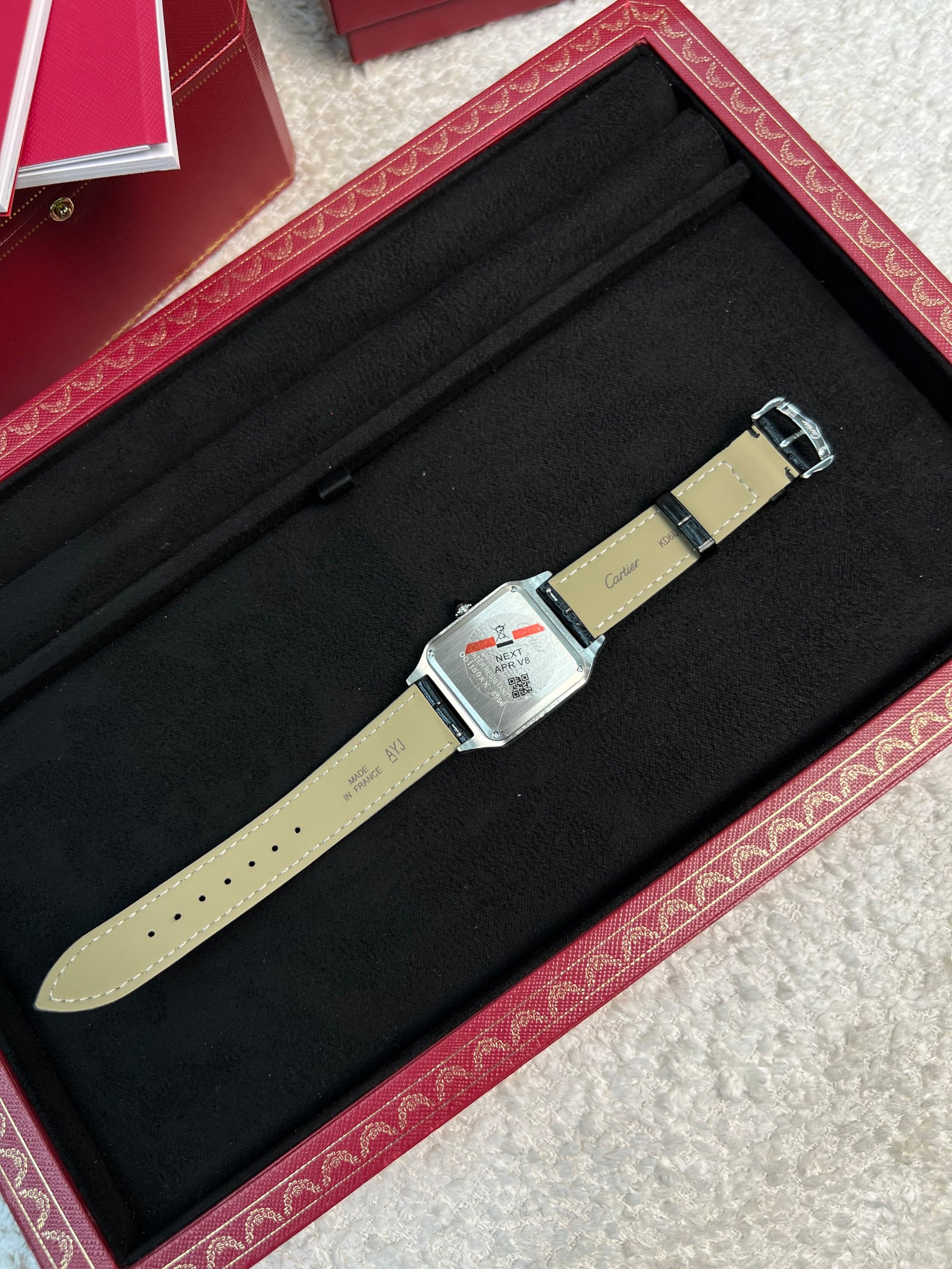 سانتوس دومون ستيل بحزام أسود Santos Dumont Steel Black Strap