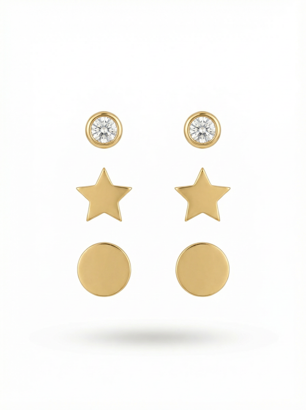 أقراط ستيلا الثلاثية | Stella Triple Star Earrings