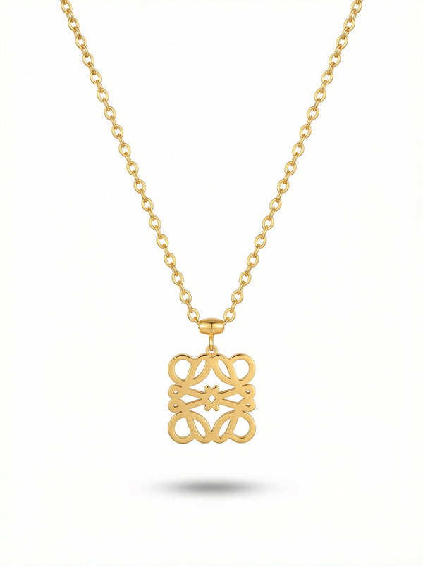 سلسال التعليقة الهندسية الكبيرة | Geometric Pendant Necklace – Large