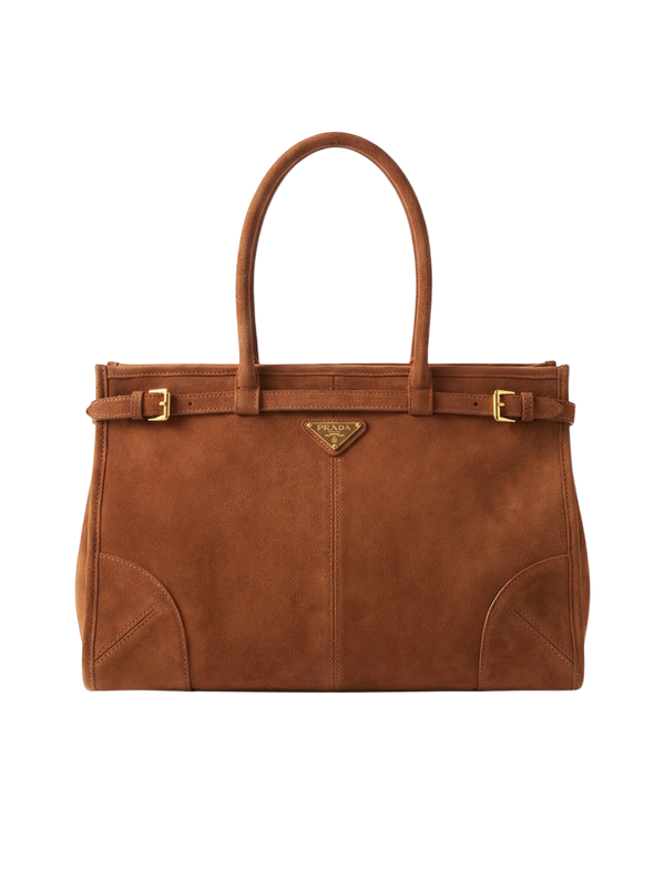 Suede Belted Top-Handle large Bag