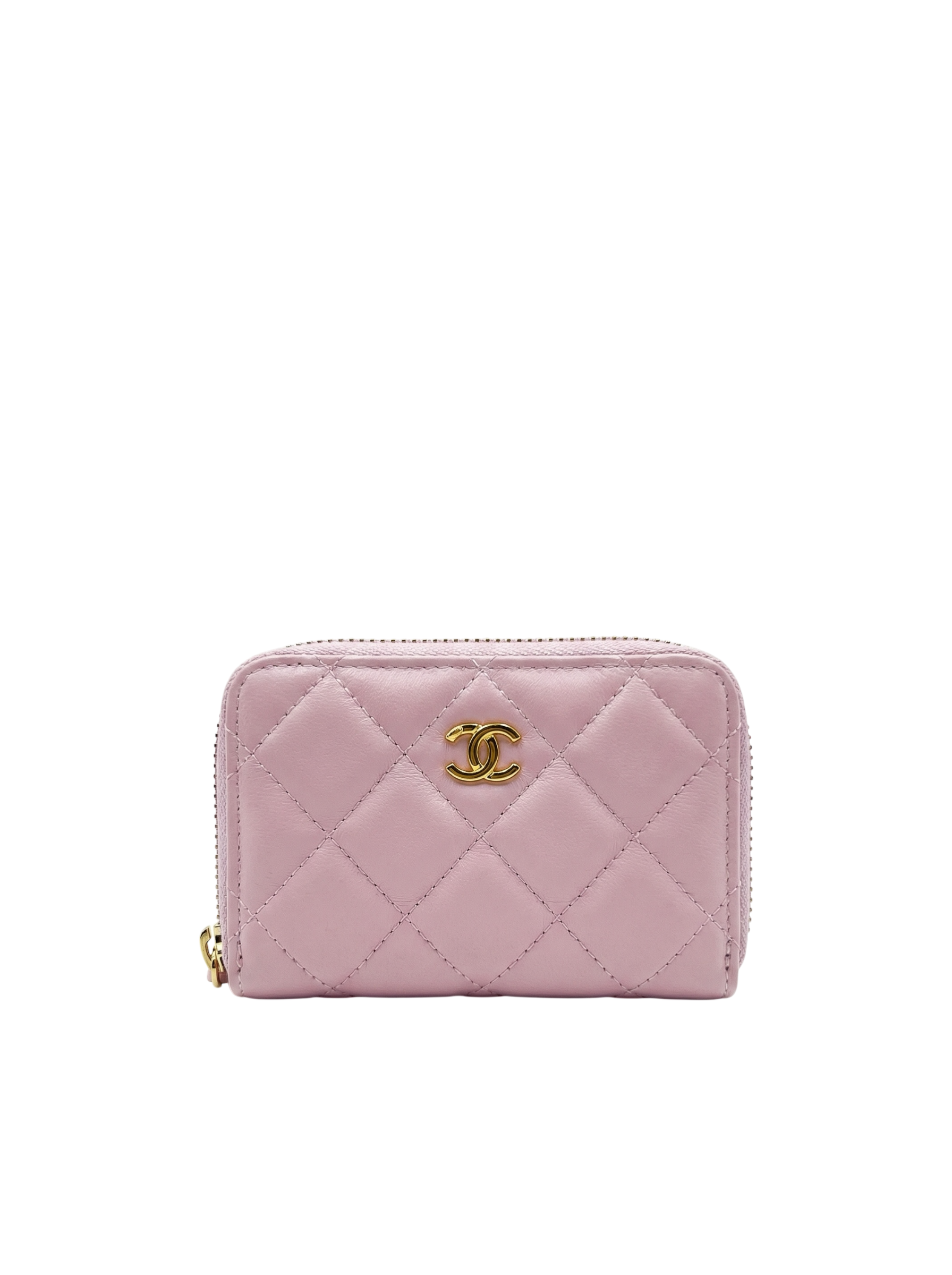 Chanel pink leather wallet