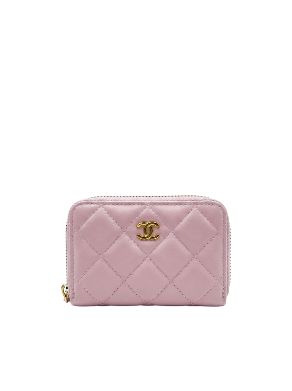 Chanel pink leather wallet
