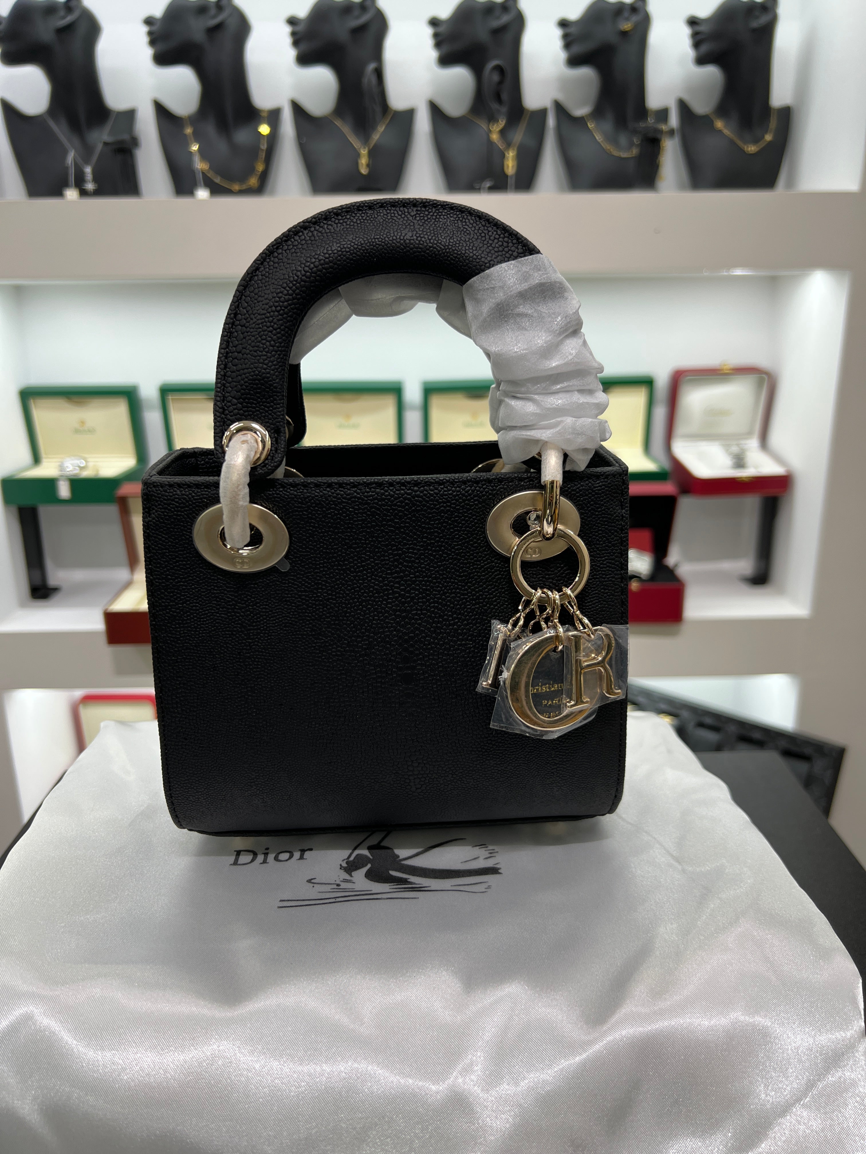 Lady mini – Black Grained Calfskin