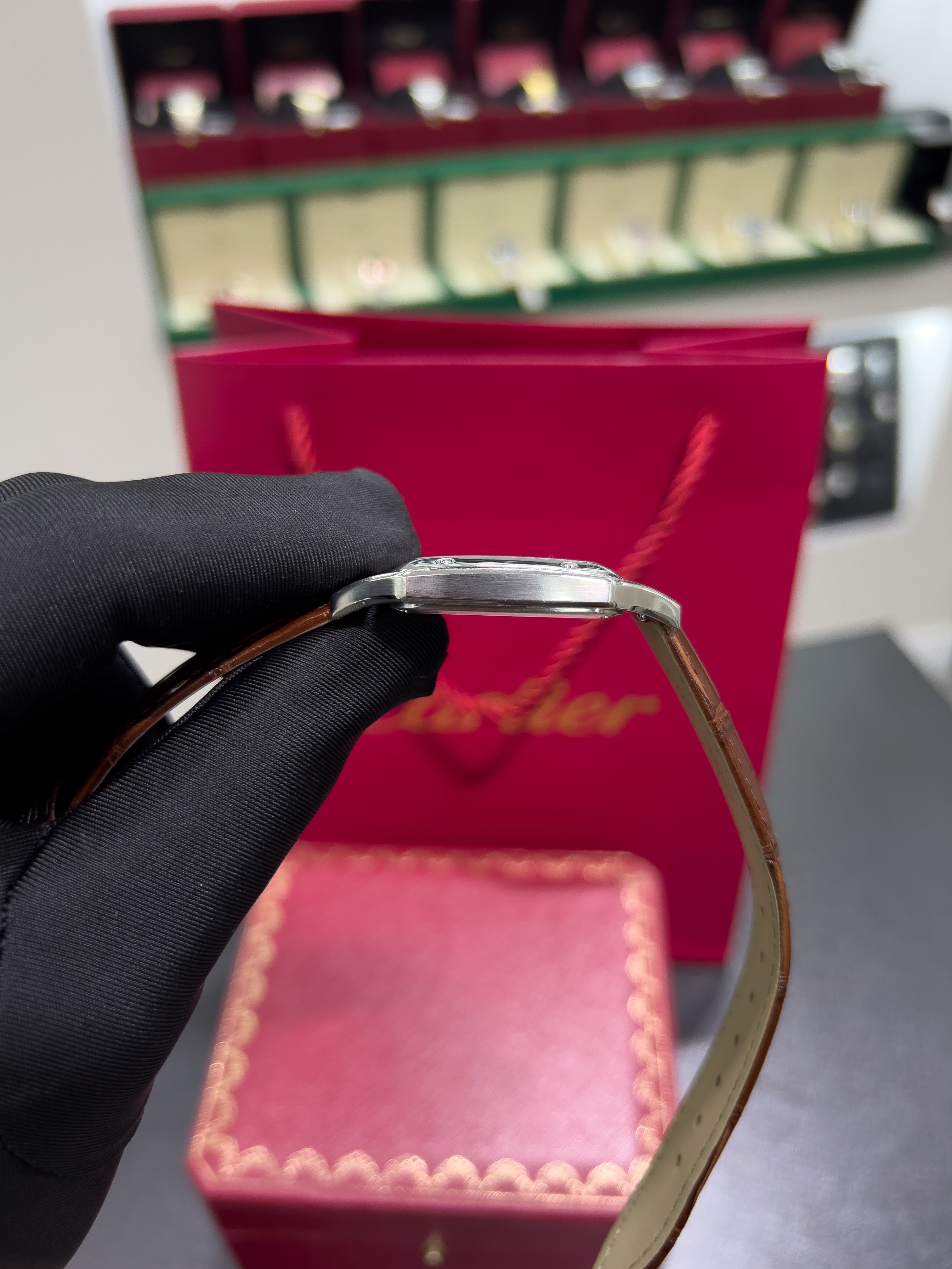 Cartiėr Santos brown leather