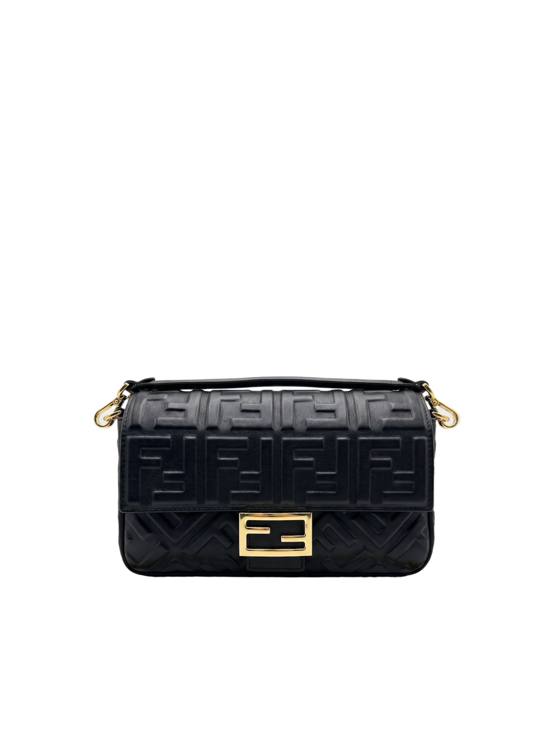 حقيبة باغيت سوداء بنقشة FF بارزة
Baguette Bag – Black Embossed FF