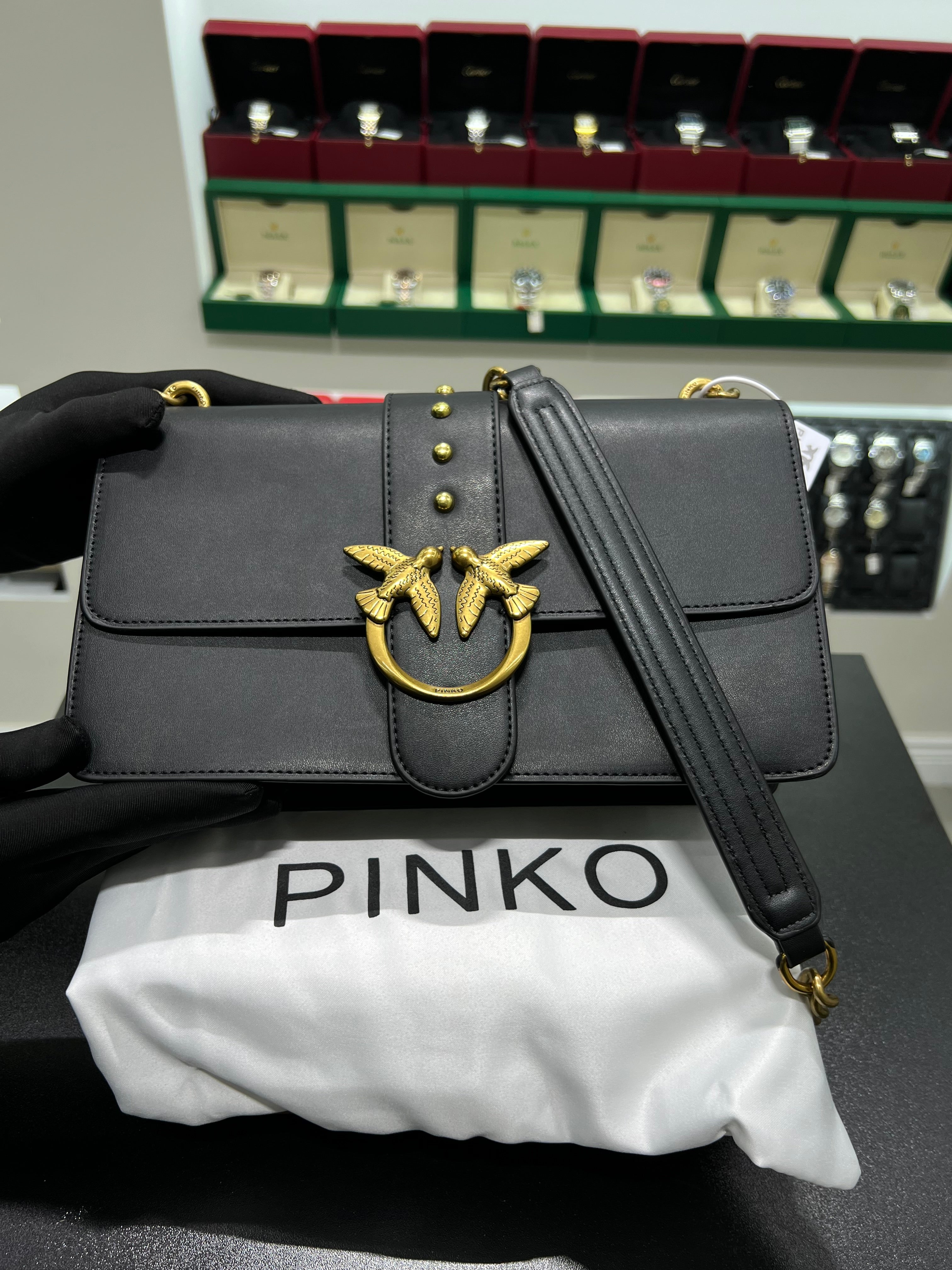Pinko Classic calfskin shoulder strap