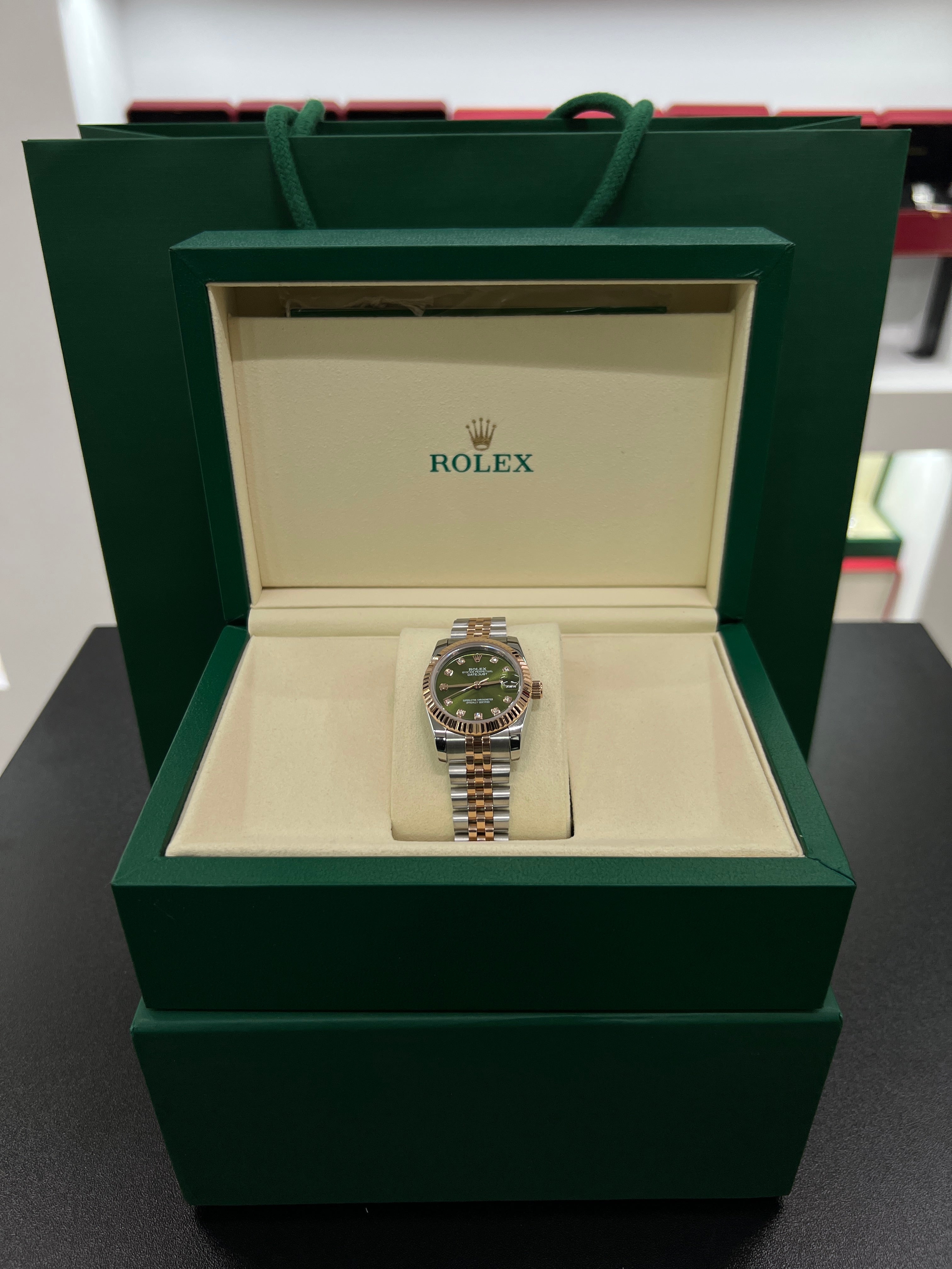 31 Green Dial Diamond Markers – Two Tone Jubilee