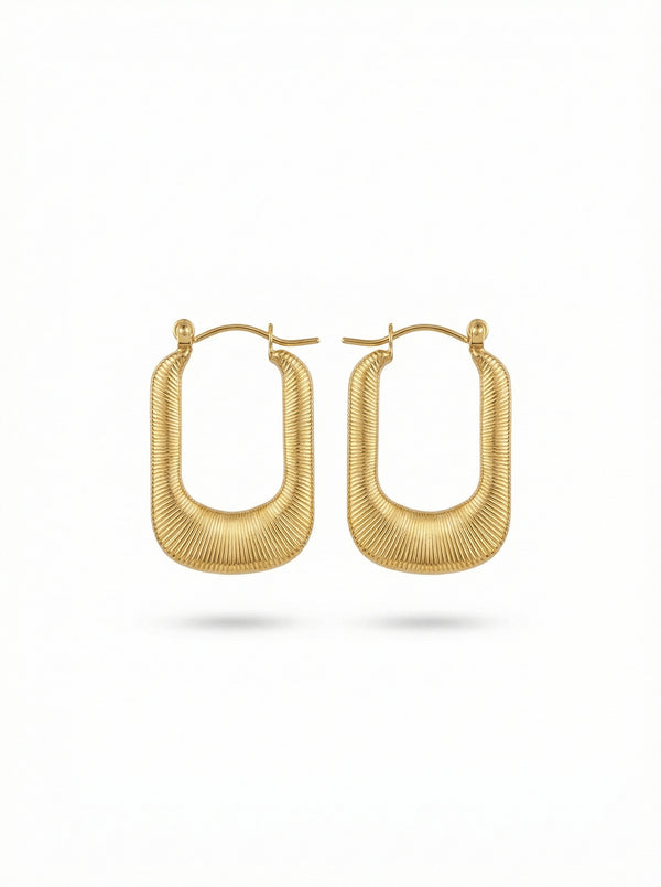 أقراط المستطيل المنحني | Curved Rectangle Earrings