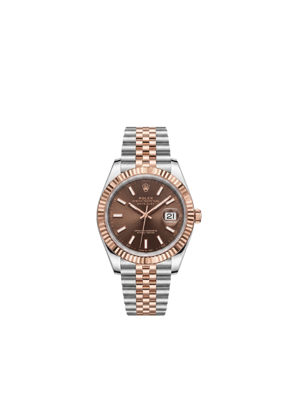 Oyster datejust chocolate dial and a two-tone/ اويستر ديت جست دايل شيكولاتي