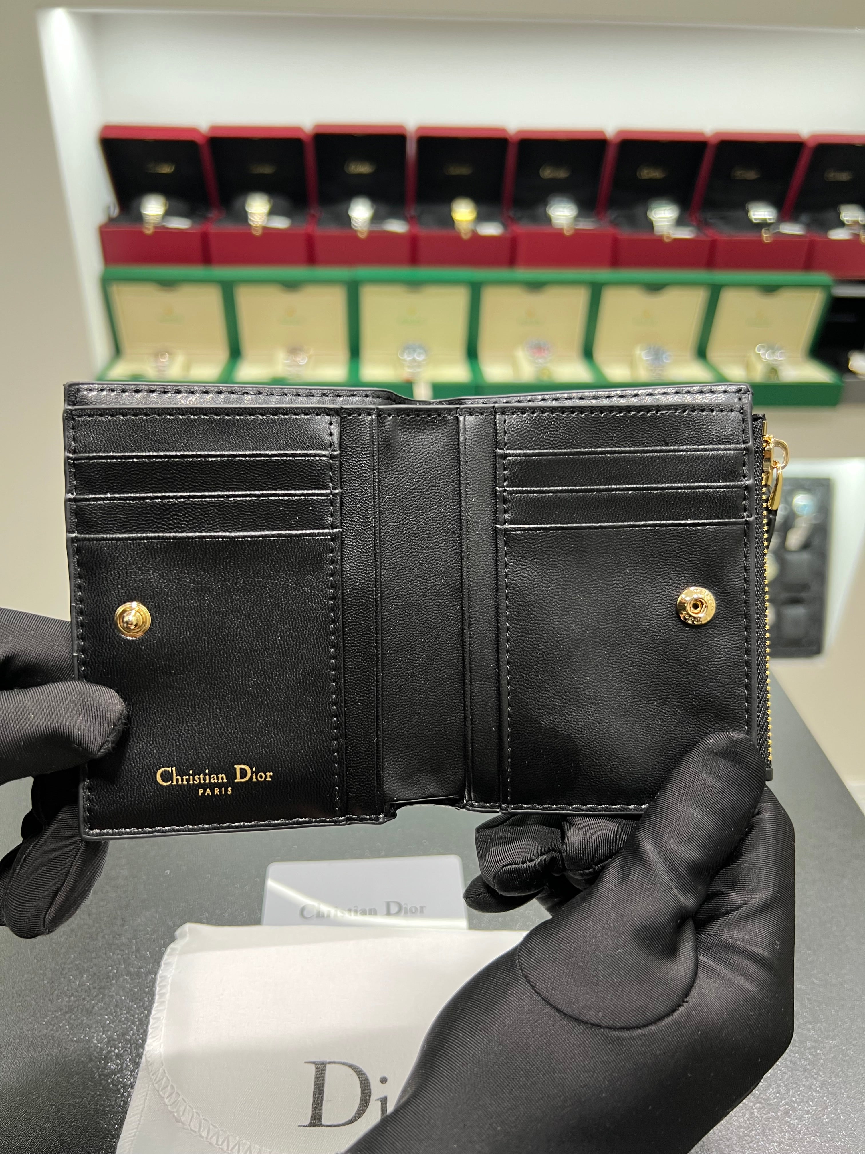 Dior Caro Dahlia Wallet black