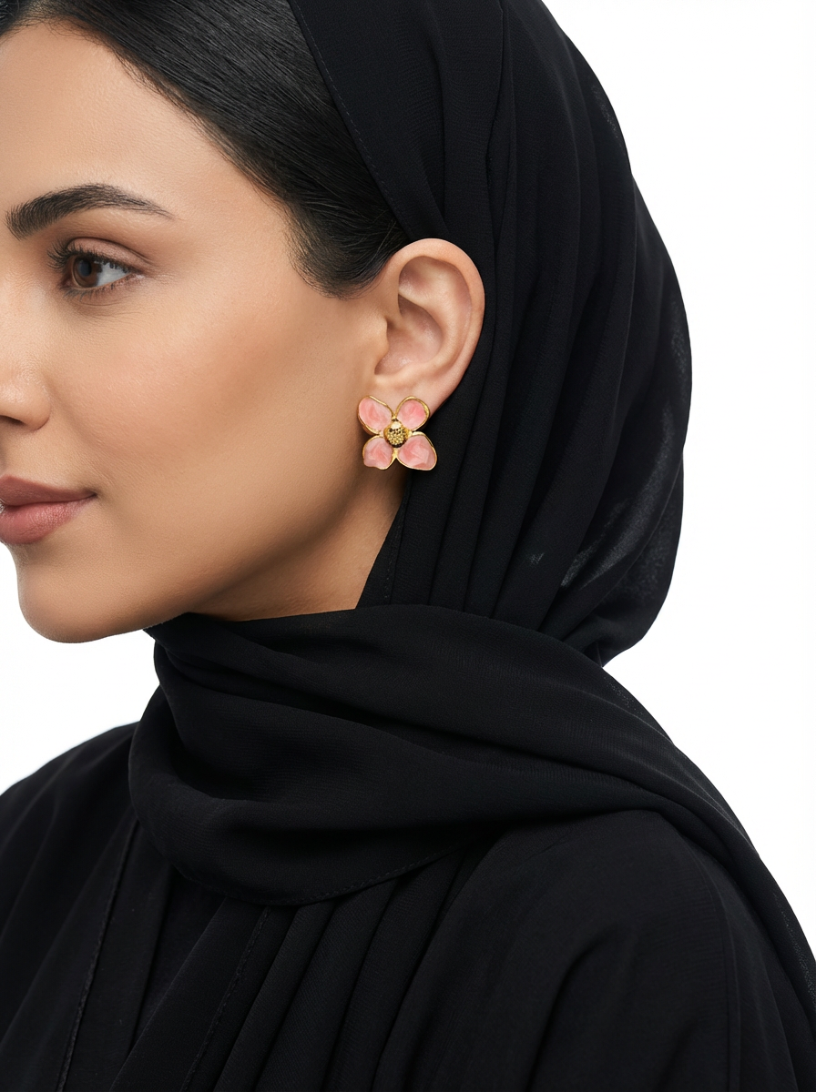 أقراط أذن الورده الورديه