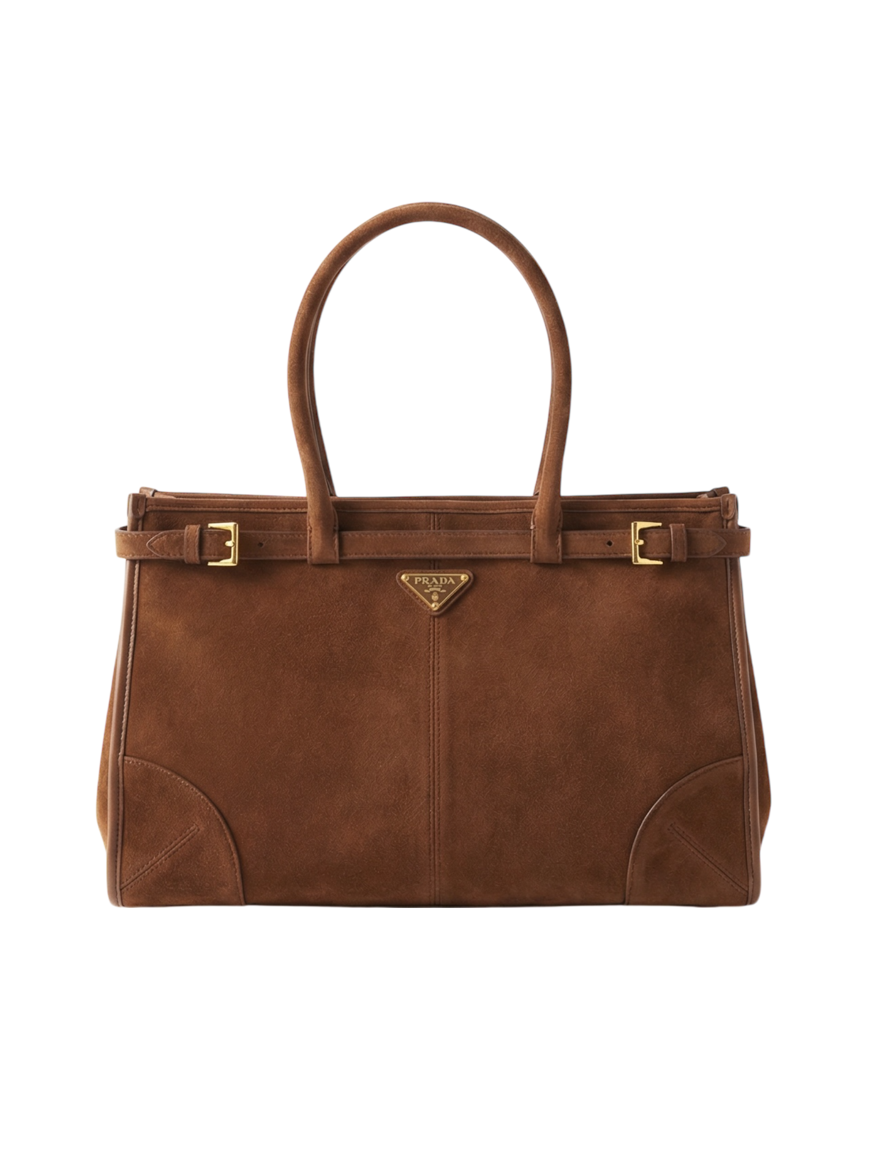 Suede Belted Top-Handle large Bag