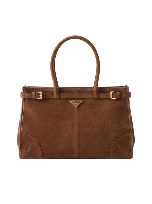 Suede Belted Top-Handle large Bag