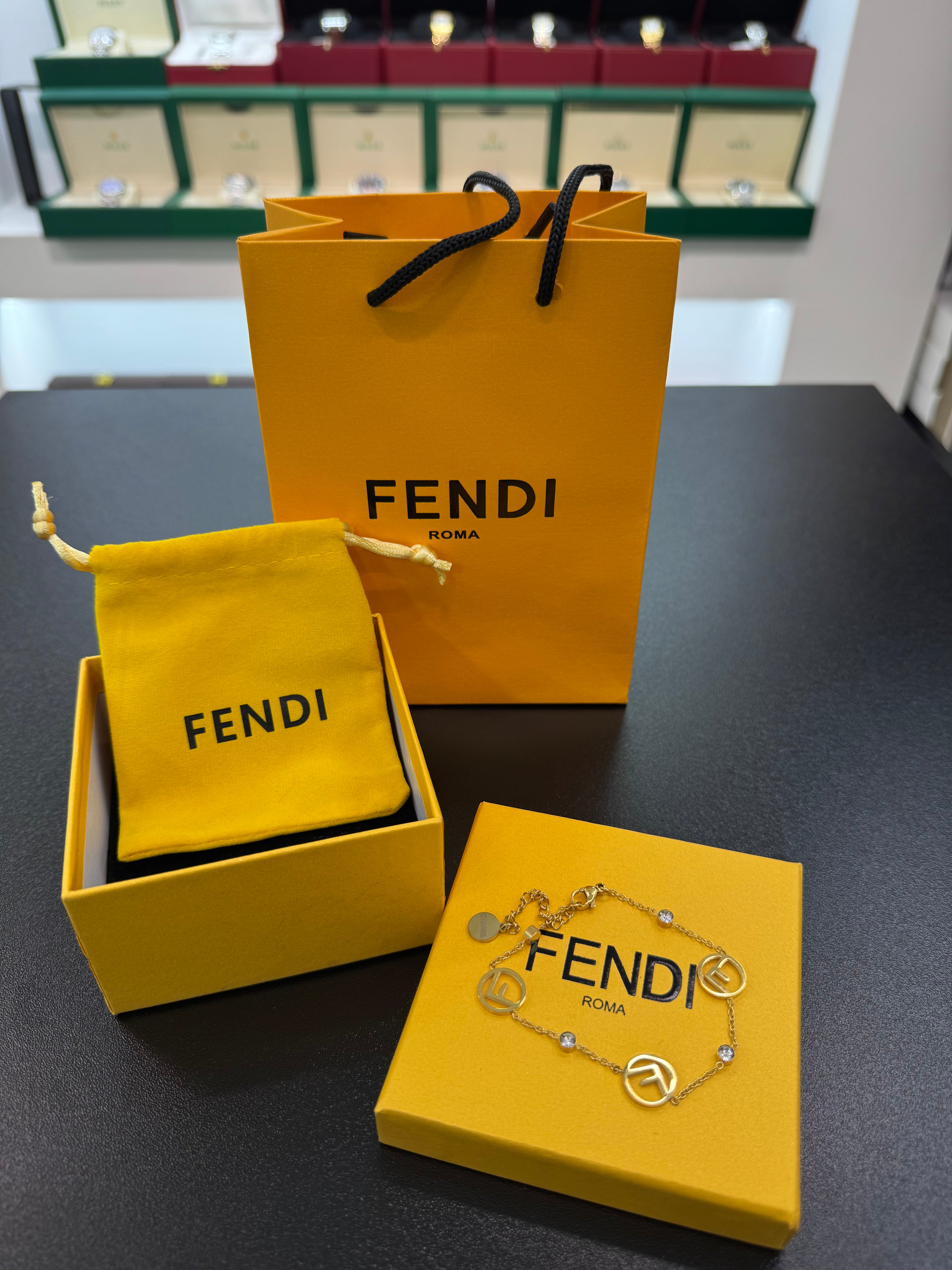 Gold-Tone FF Logo Chain Bracelet (2)