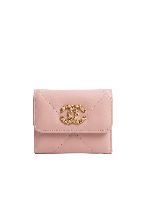 CHANEL 19 FLAP pink CARD HOLDER