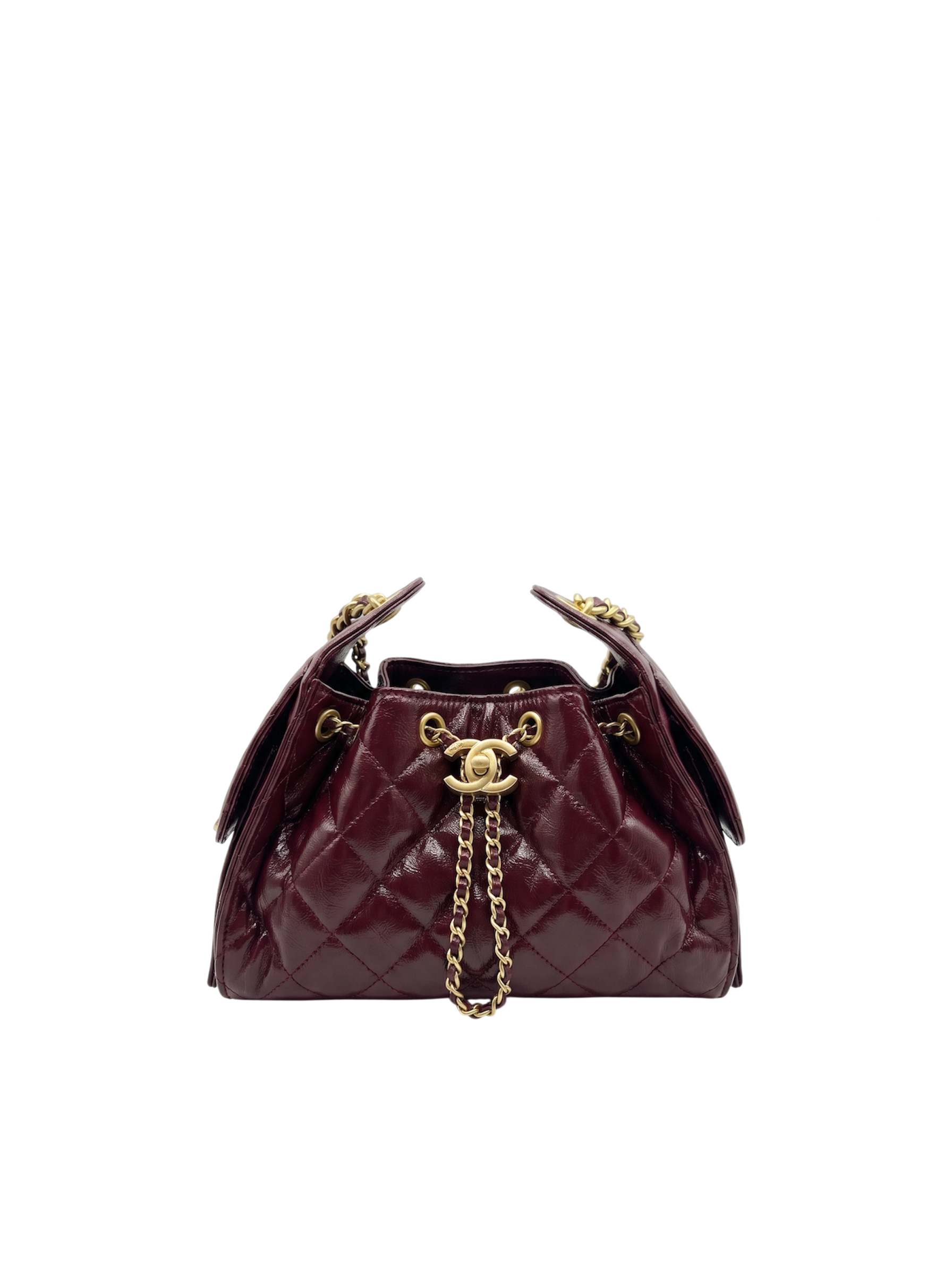 حقيبة هوبو 25 باكت – برقندي جلد لامع
Hobo 25 Bucket Bag – Burgundy Shiny Calfskin