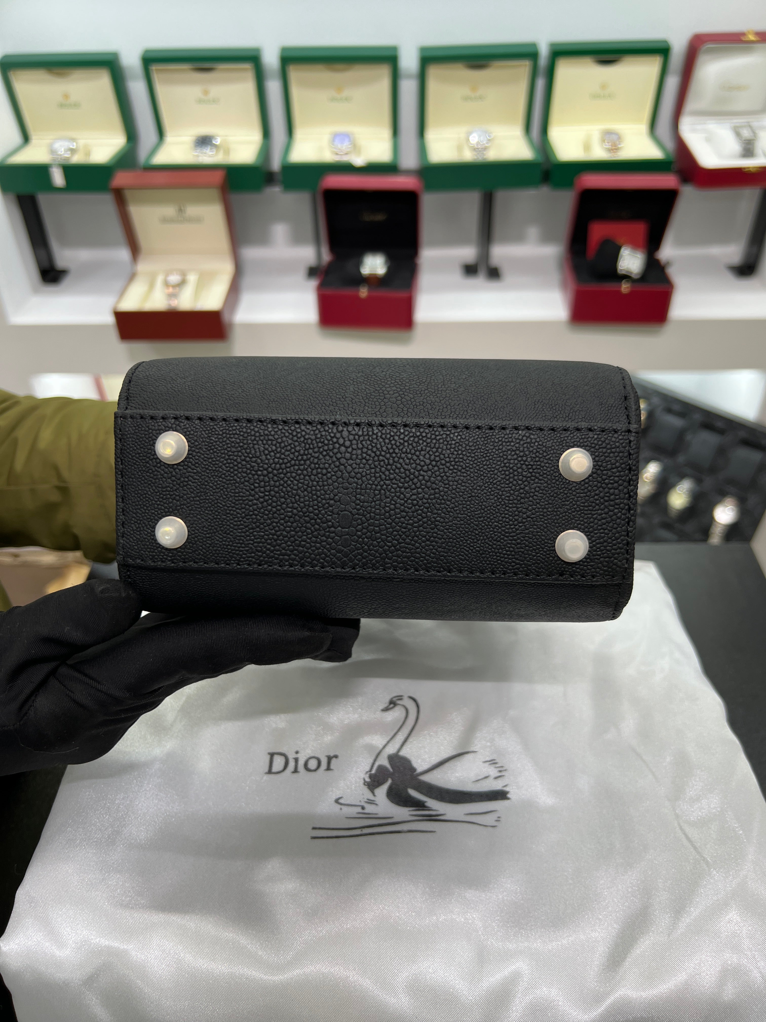 Lady mini – Black Grained Calfskin