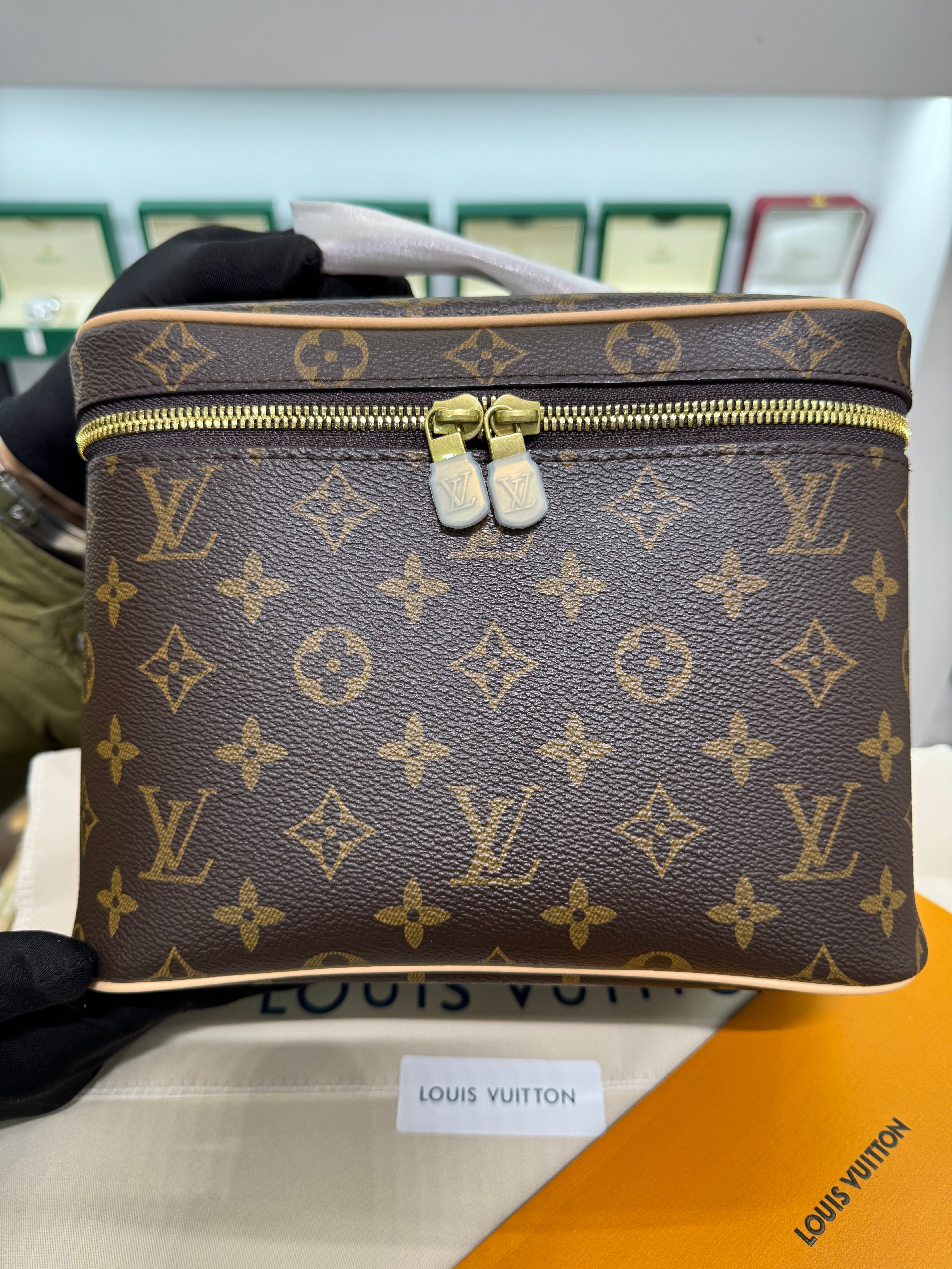 Nice BB Monogram Canvas Cosmetic Bag Brown