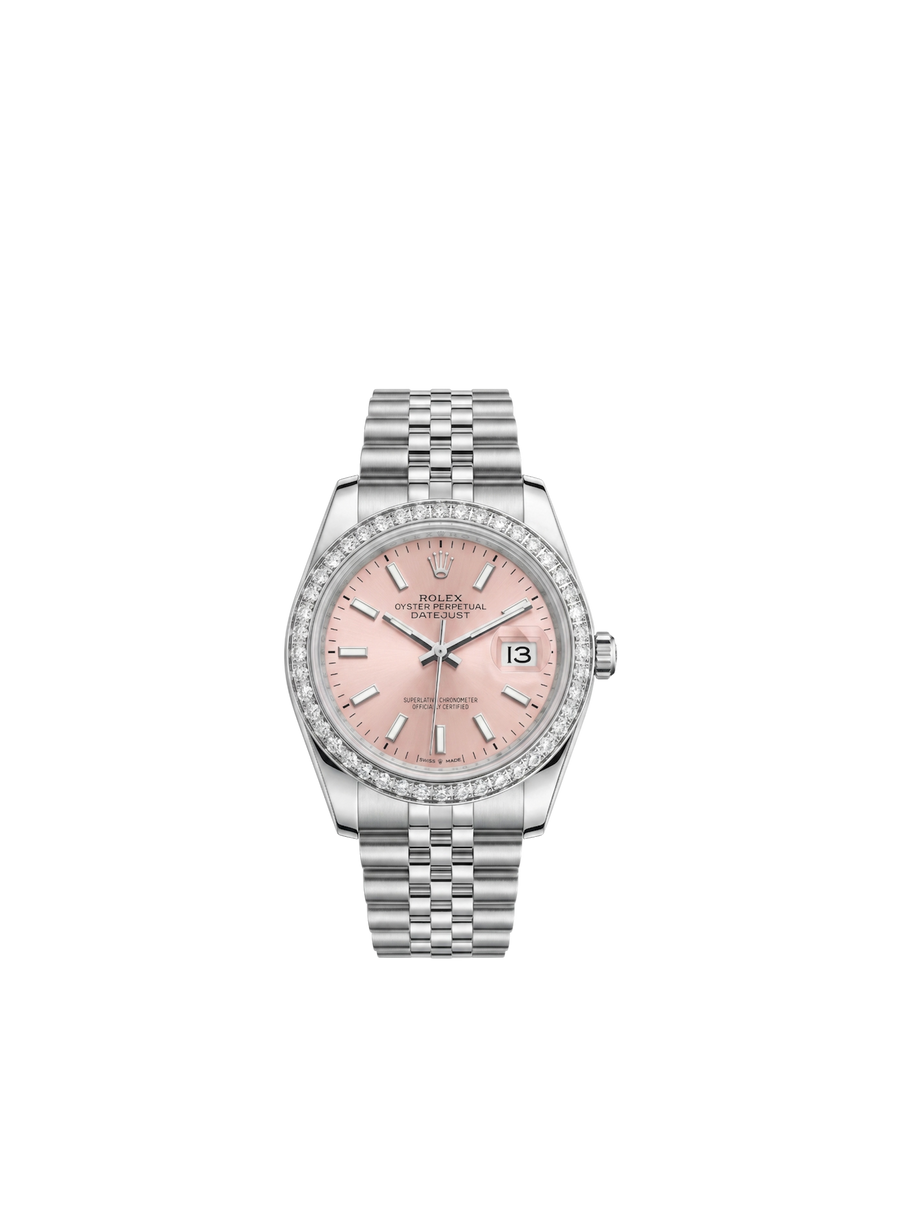 Datejust Pink Dial Diamond Bezel size 36