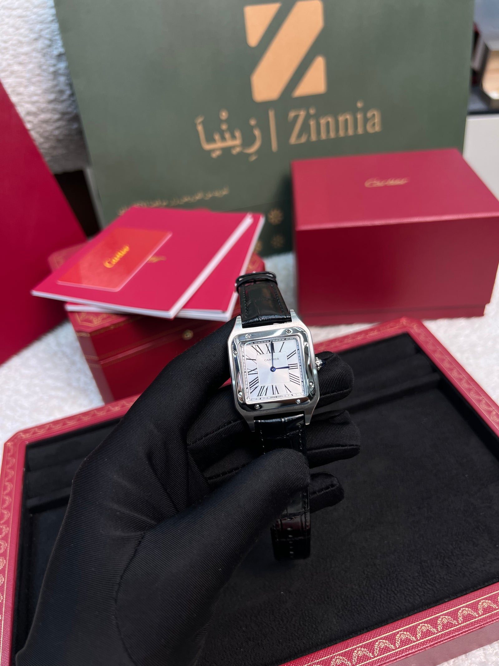 سانتوس دومون ستيل بحزام أسود Santos Dumont Steel Black Strap
