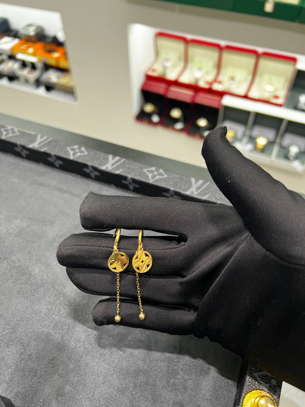 أقراط الوردة الدائرية المتدلية | Rose Circle Drop Earrings