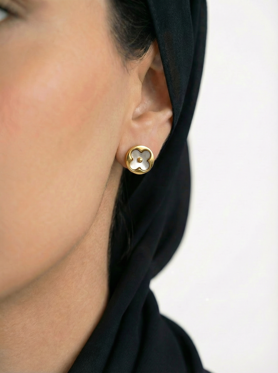 اقراط اذن LVحجر طبيعي الأسود