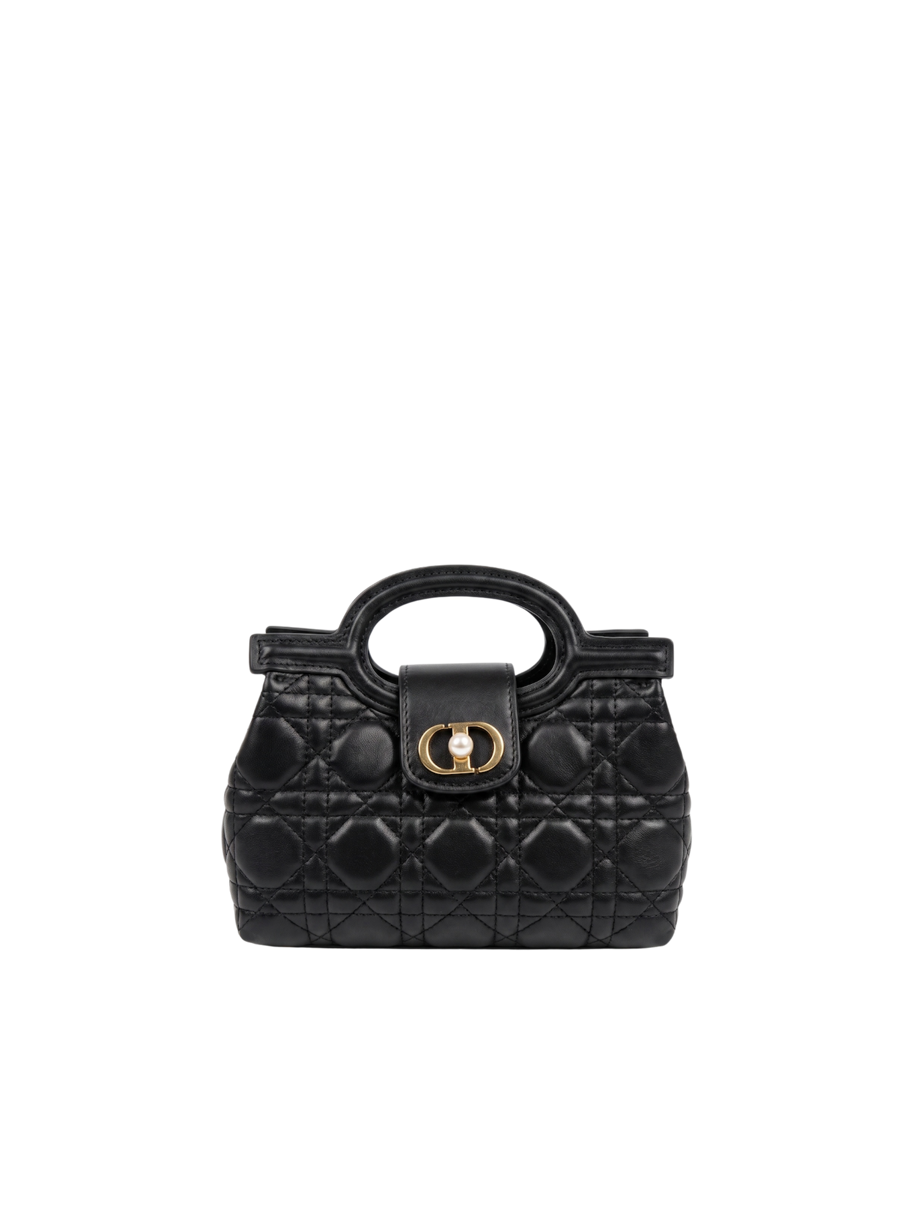 حقيبة كارو ميني بمقبض دائري – أسود كاناج
Caro Mini Ring-Handle Bag – Black Cannage