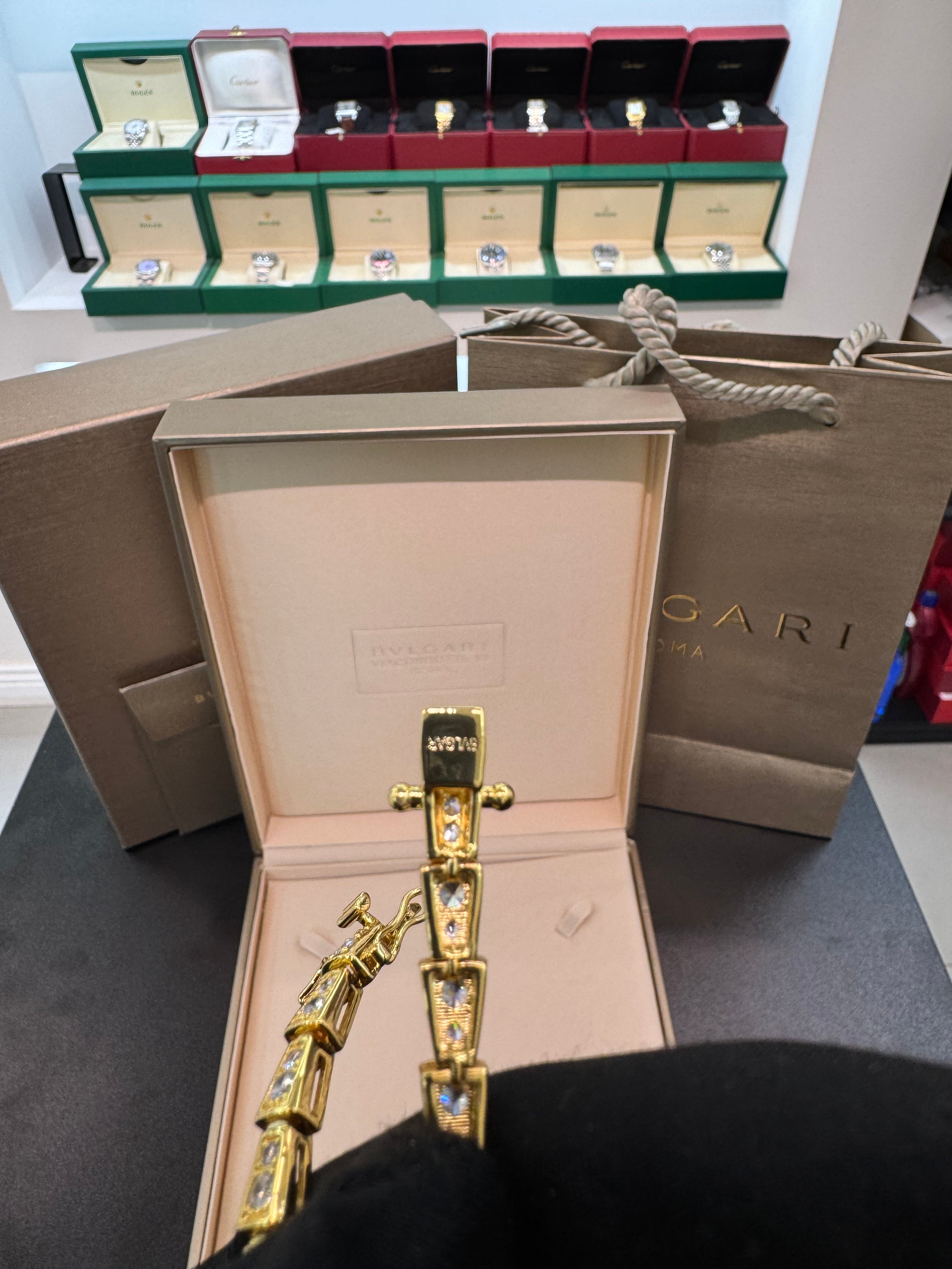 Serpenti-Inspired Drop Necklace Set studded