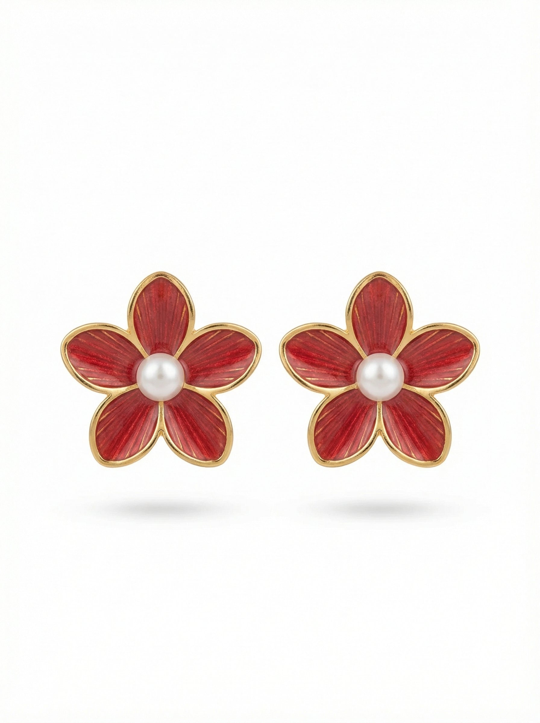 اقراط اذن الورده الحمراء