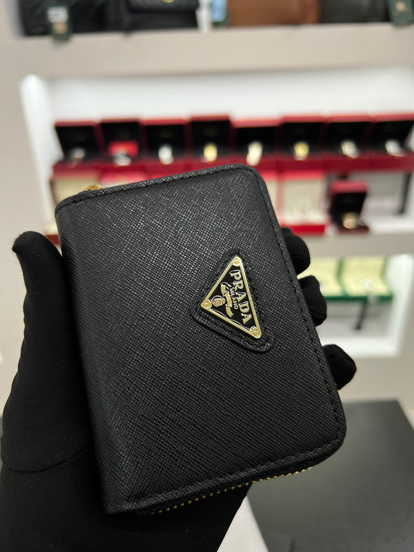 Saffiano Leather Zip Around Wallet