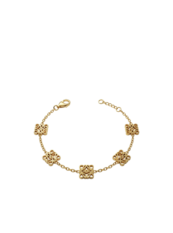 سوار التعليقات الزهرية | Floral Charm Gold Bracelet