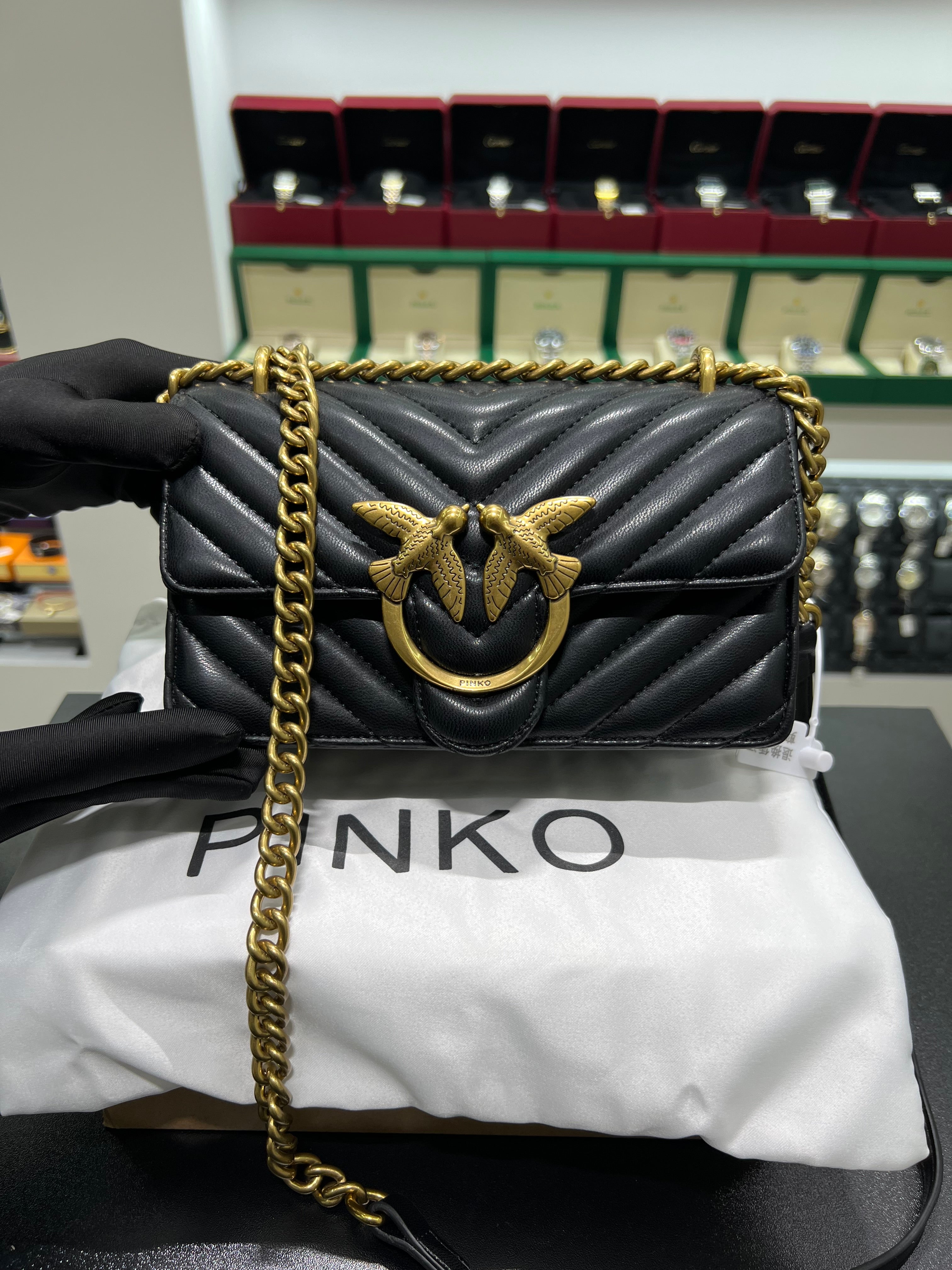 Pinko Mini Love Bag One Chevron