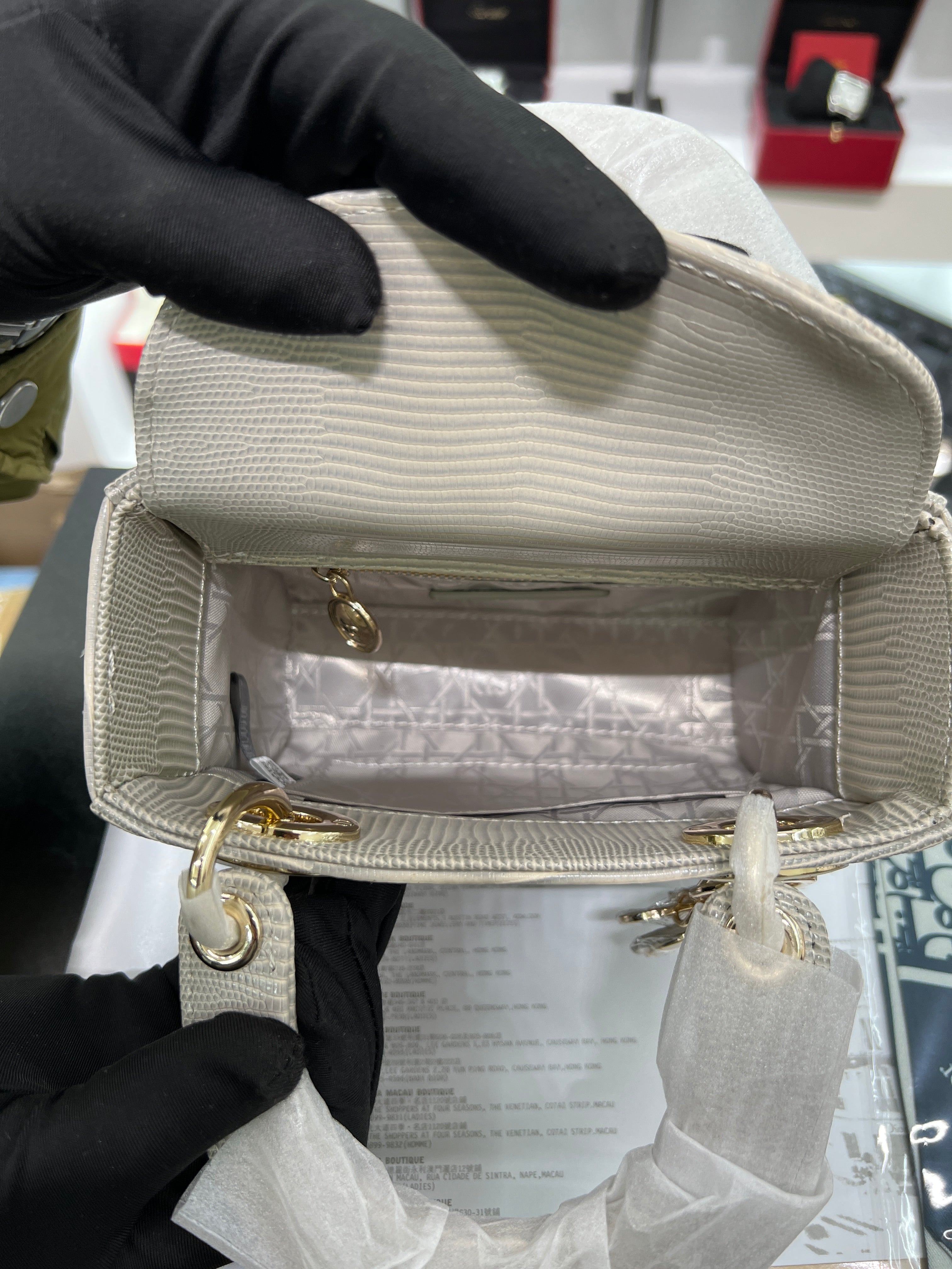 Lady mini Bag in Lizard-Effect Calfskin